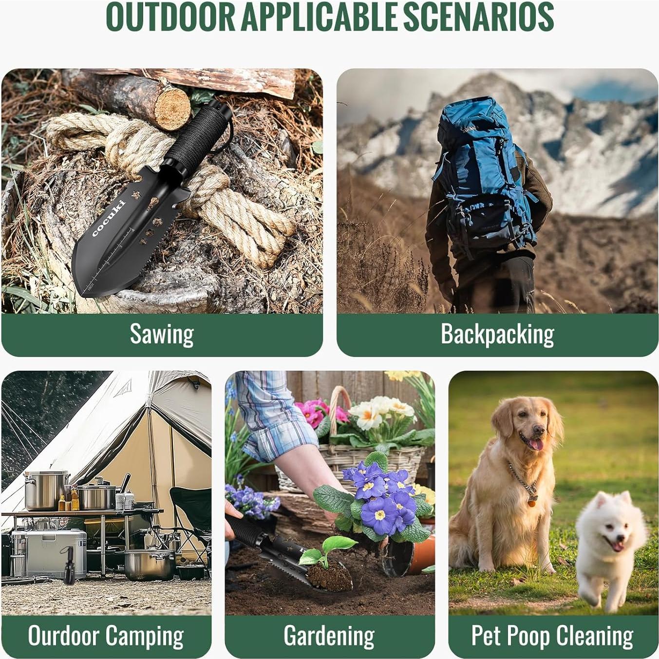 Pala de Camping CoCuKi Ultraligera 9 en 1 para Senderismo