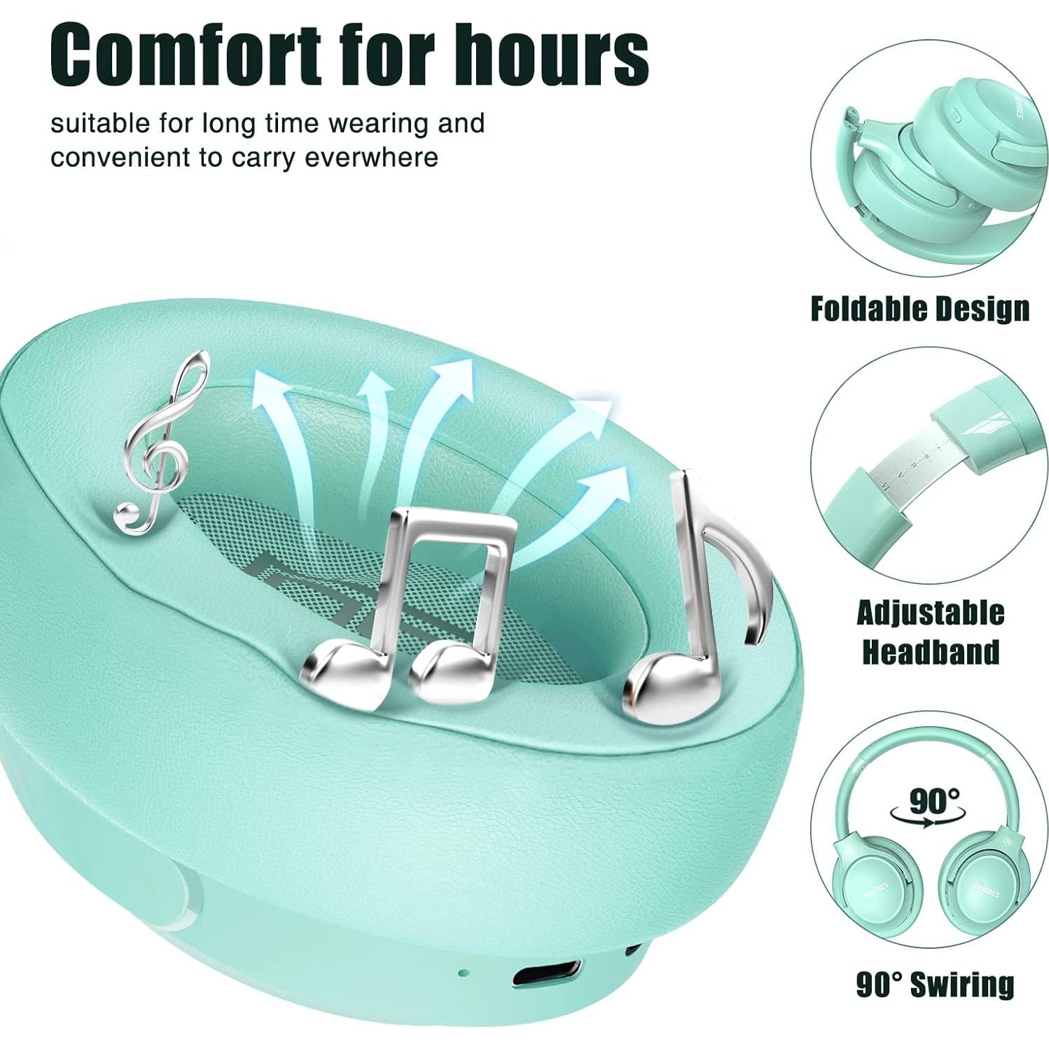 Auriculares Inalámbricos BERIBES WH202A 65H Bluetooth Verde