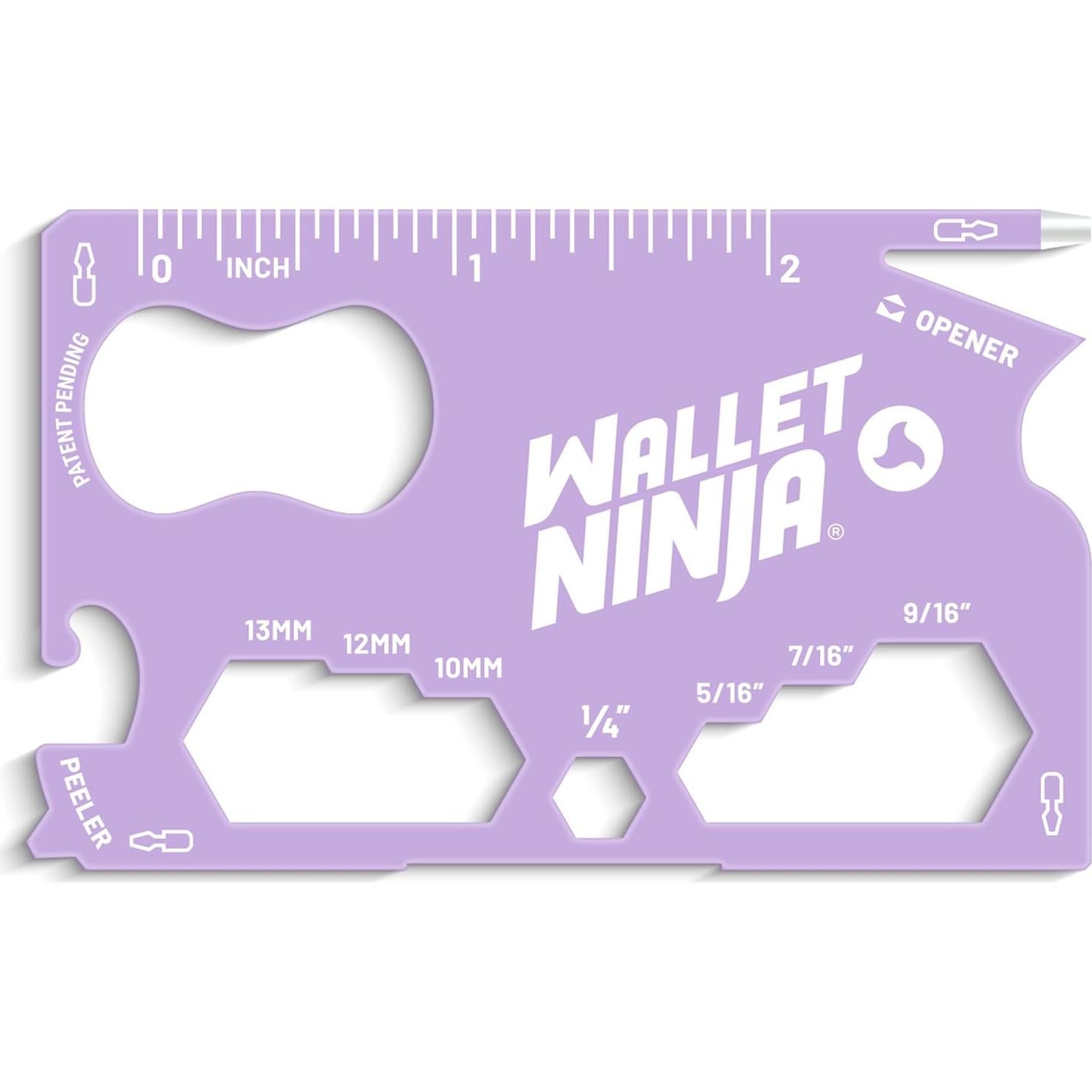 Multiherramienta Wallet Ninja 21 en 1 - Lavanda, Acero Inoxidable