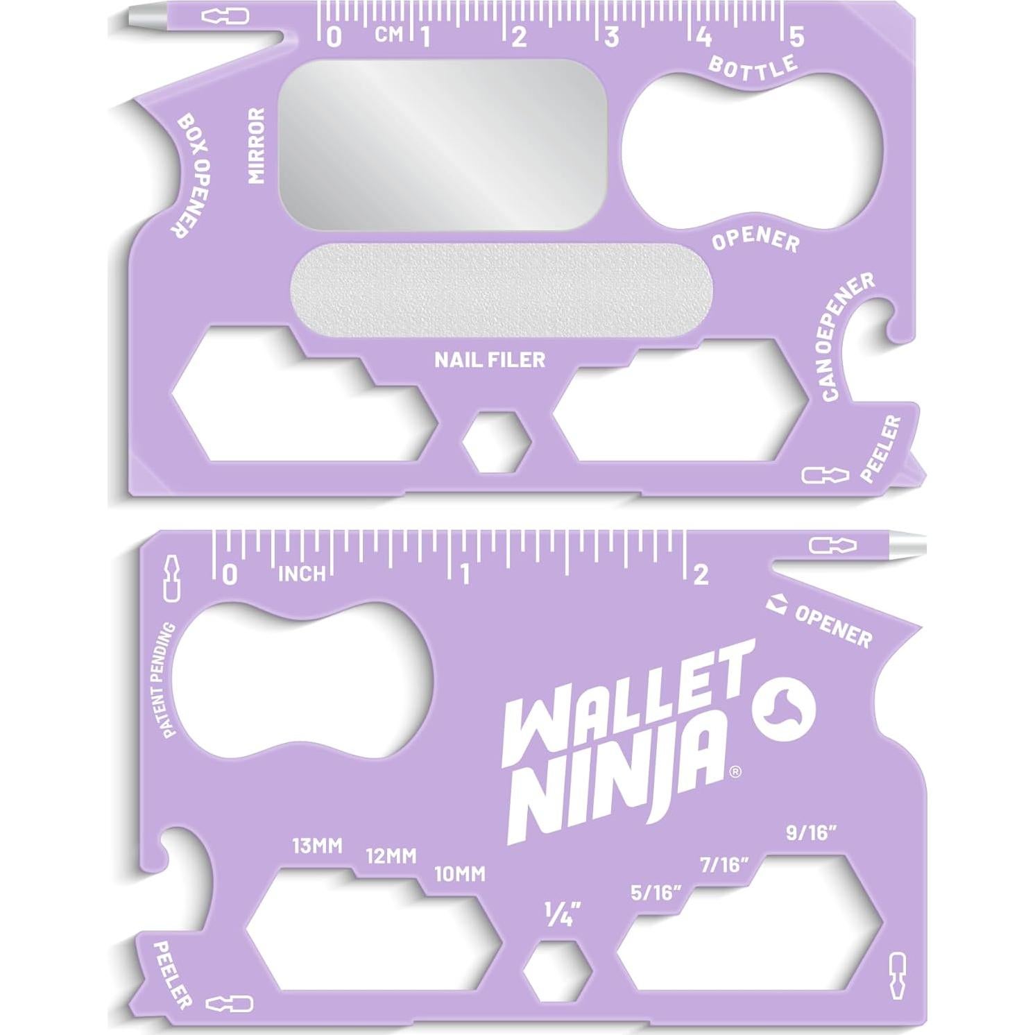 Multiherramienta Wallet Ninja 21 en 1 - Lavanda, Acero Inoxidable