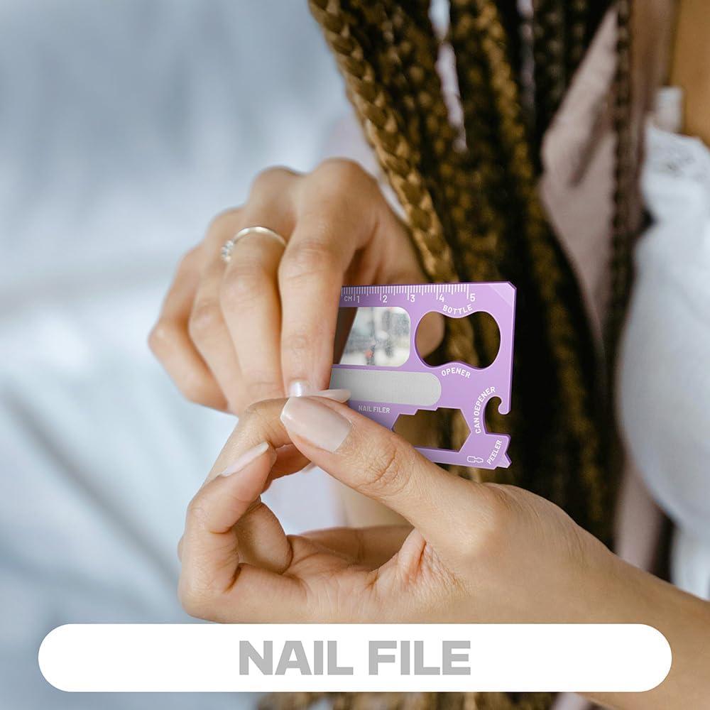 Multiherramienta Wallet Ninja 21 en 1 - Lavanda, Acero Inoxidable