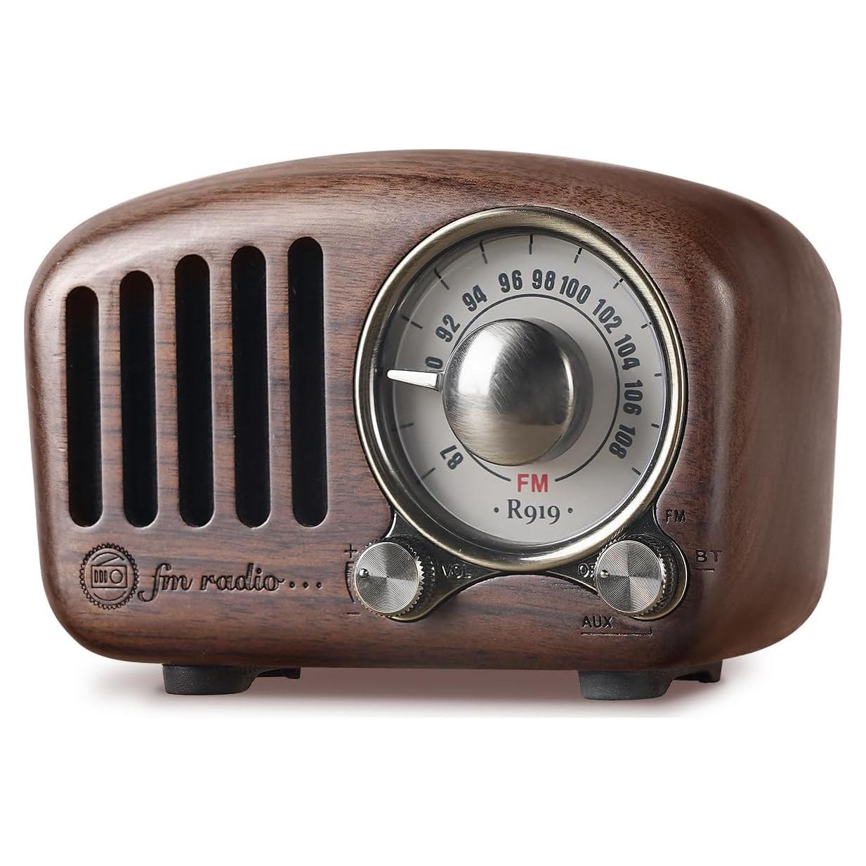 Altavoz Retro Bluetooth PRUNUS J-919 Madera Nogal FM AUX