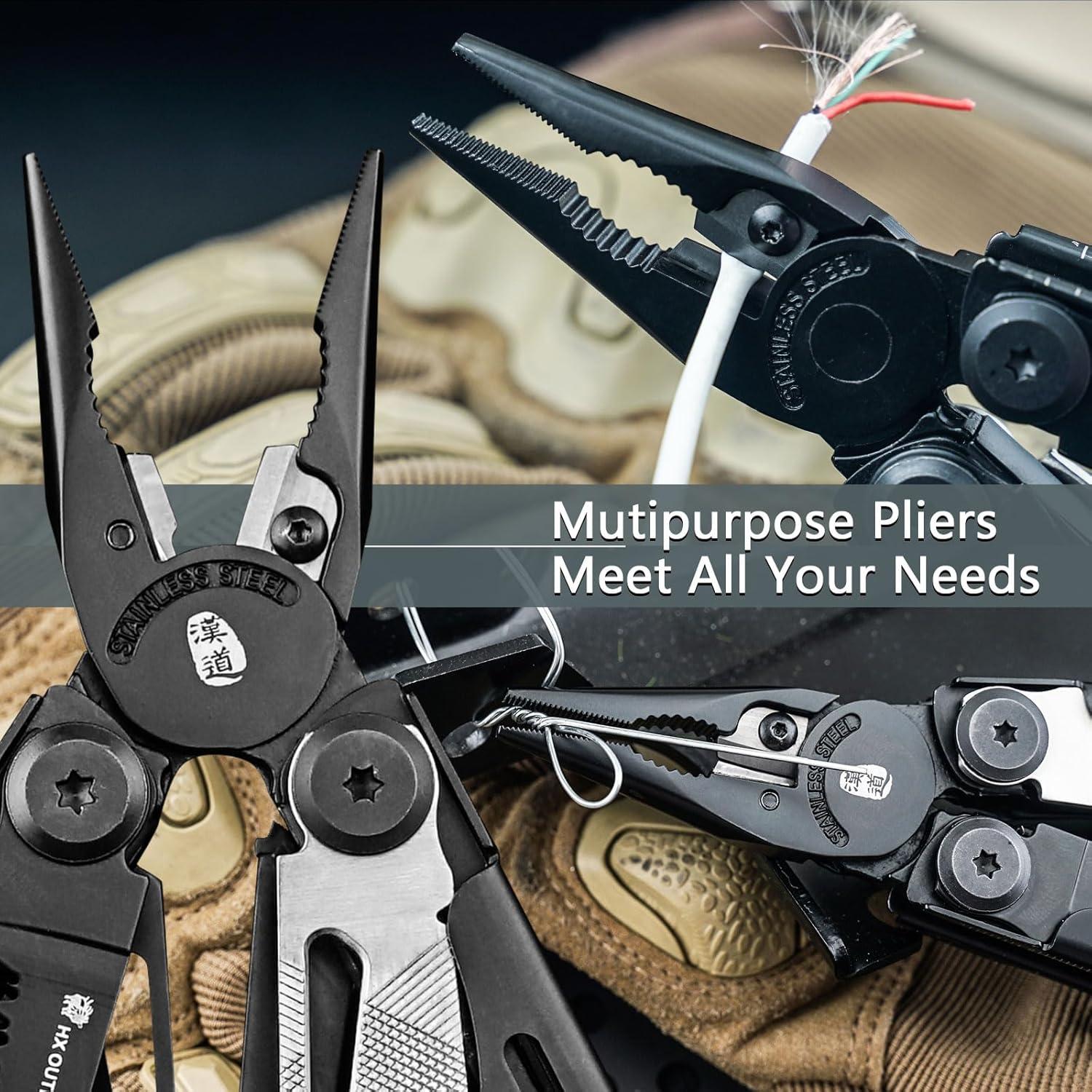 Multiherramienta 19 en 1 HX OUTDOORS Acero Inoxidable Negro