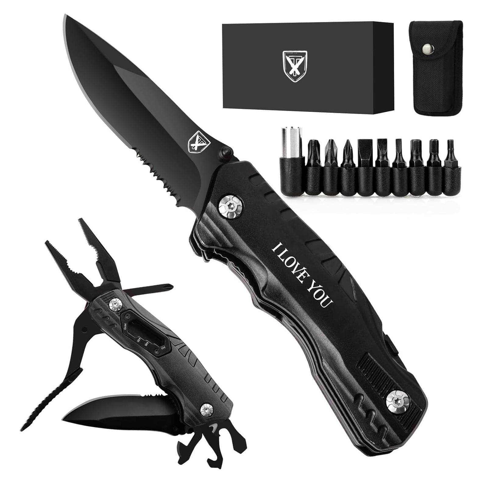 Cuchillo Multiherramienta Titorld 9 en 1 TE AMO Camping