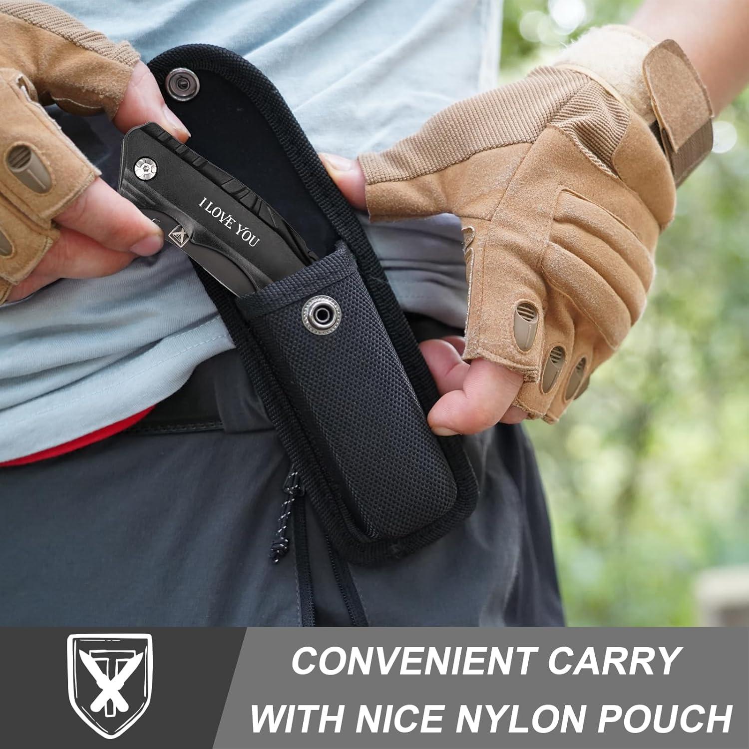 Cuchillo Multiherramienta Titorld 9 en 1 TE AMO Camping