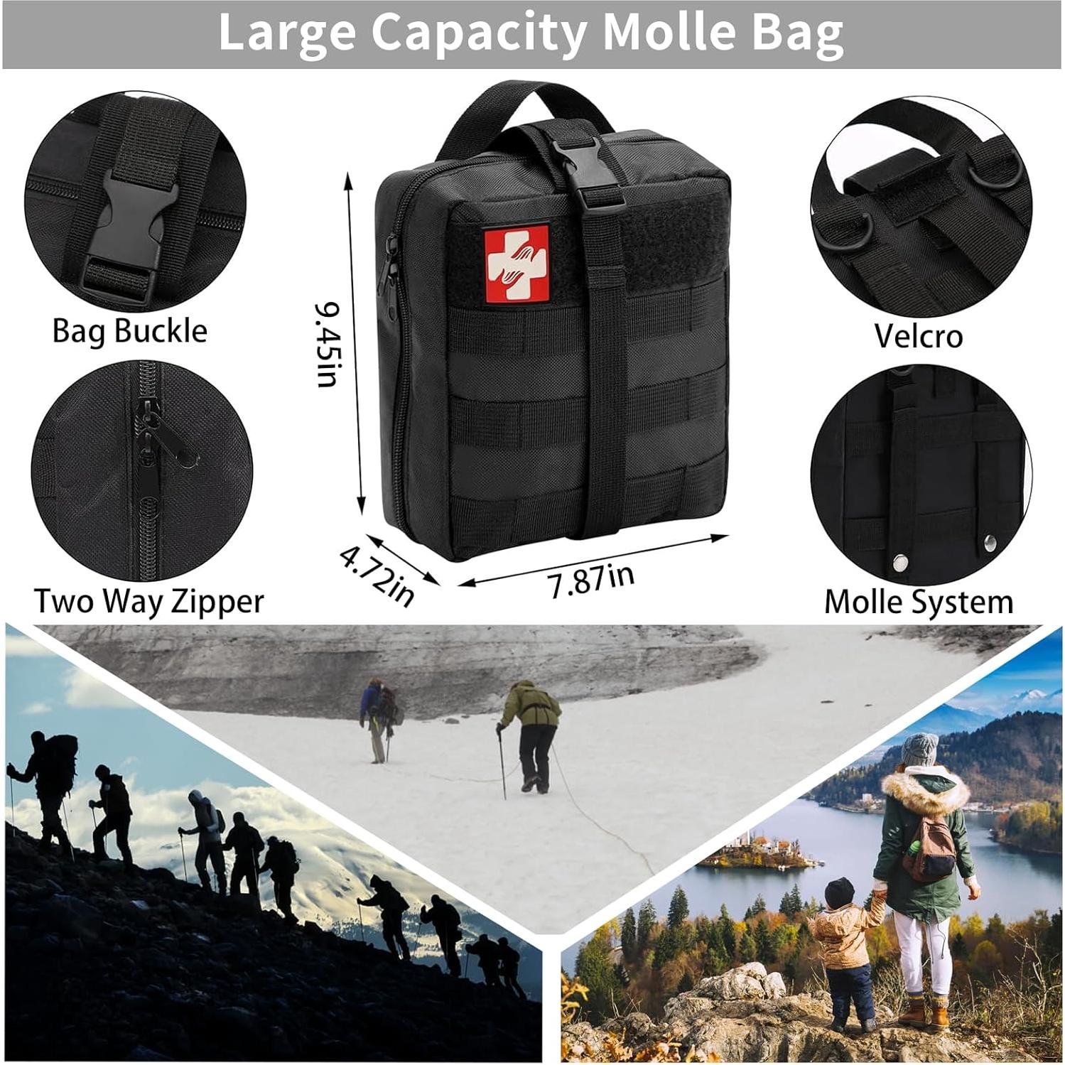 Kit de Supervivencia GPUSFAK 144 Piezas con Bolsa Molle