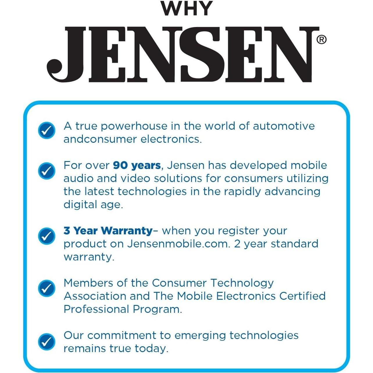 Estéreo de Coche Jensen MPR210 Bluetooth 1 DIN USB AM/FM