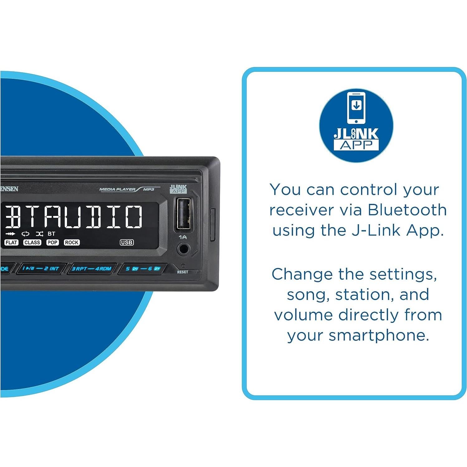 Estéreo de Coche Jensen MPR210 Bluetooth 1 DIN USB AM/FM