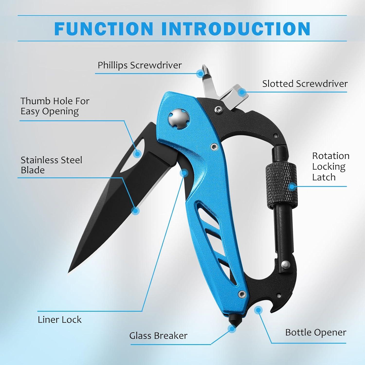 Multiherramienta Mosquetón COOL PARD EDC 6-en-1 Compacta