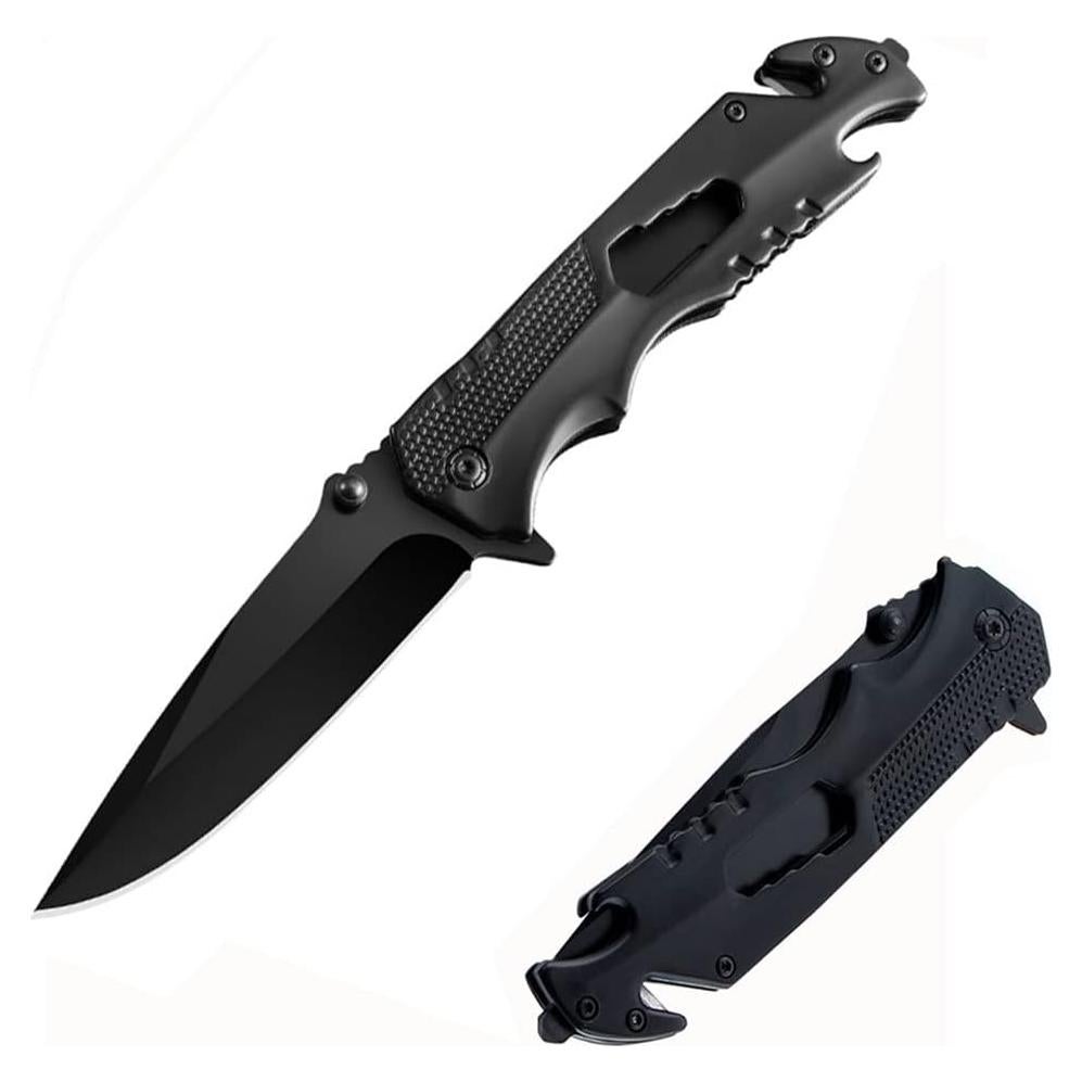 Cuchillo Plegable Wellsure 5 en 1 Acero Inoxidable Negro