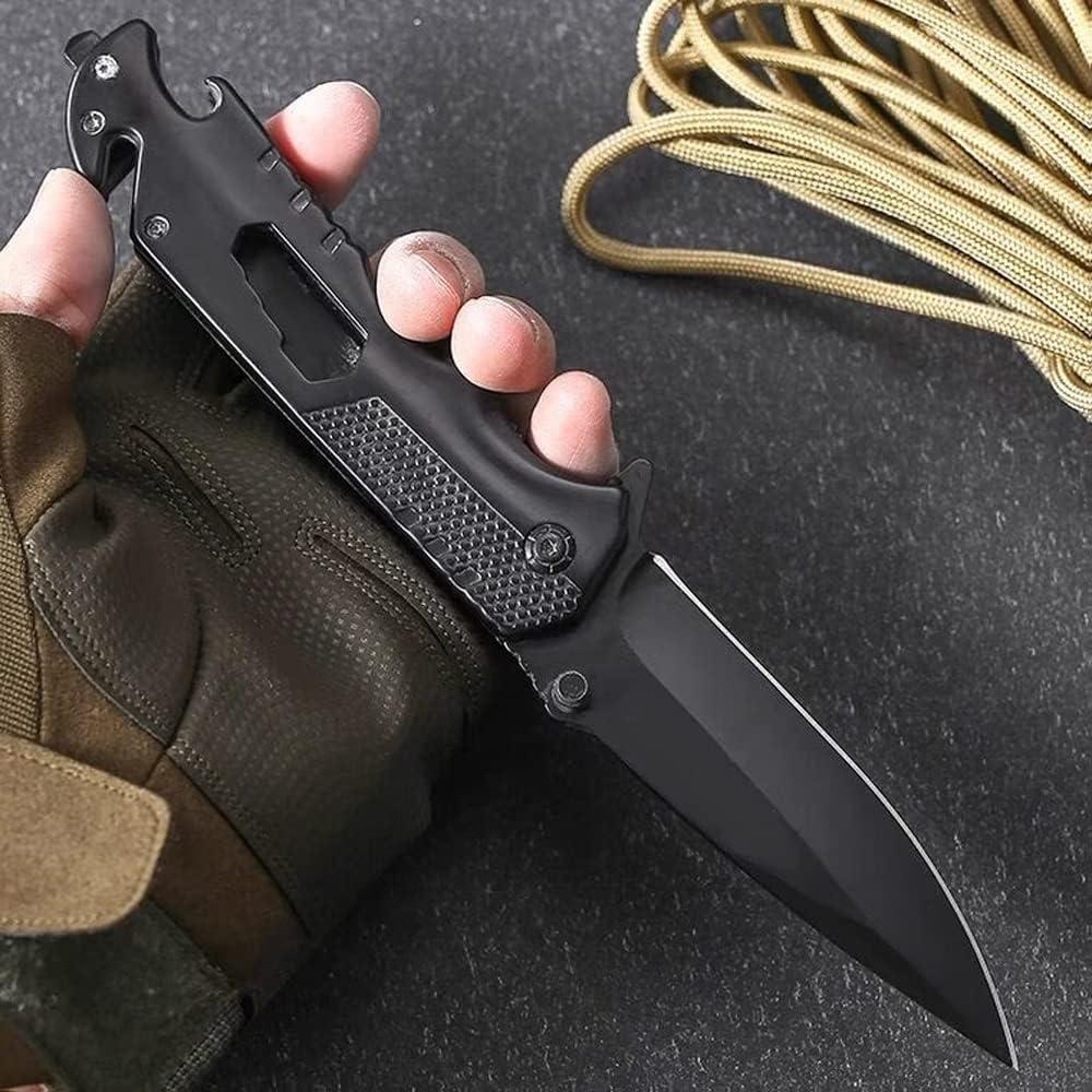 Cuchillo Plegable Wellsure 5 en 1 Acero Inoxidable Negro