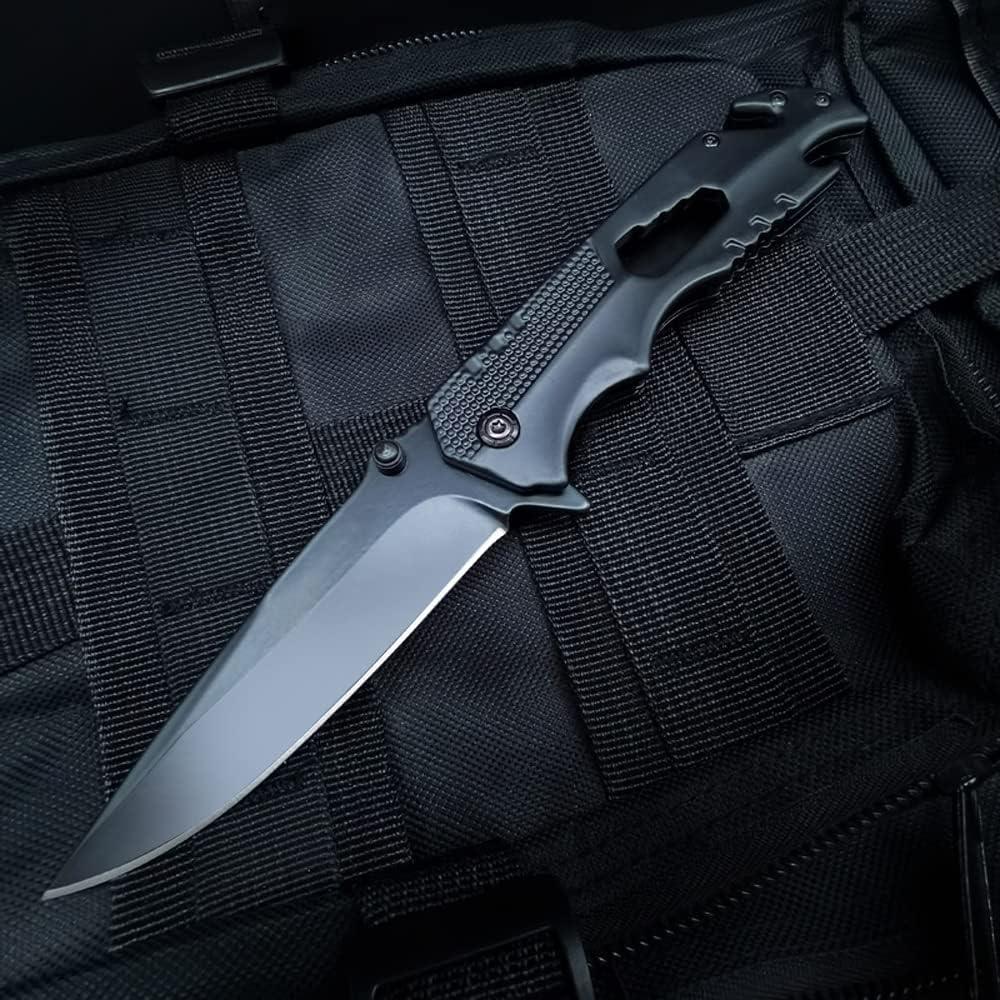 Cuchillo Plegable Wellsure 5 en 1 Acero Inoxidable Negro