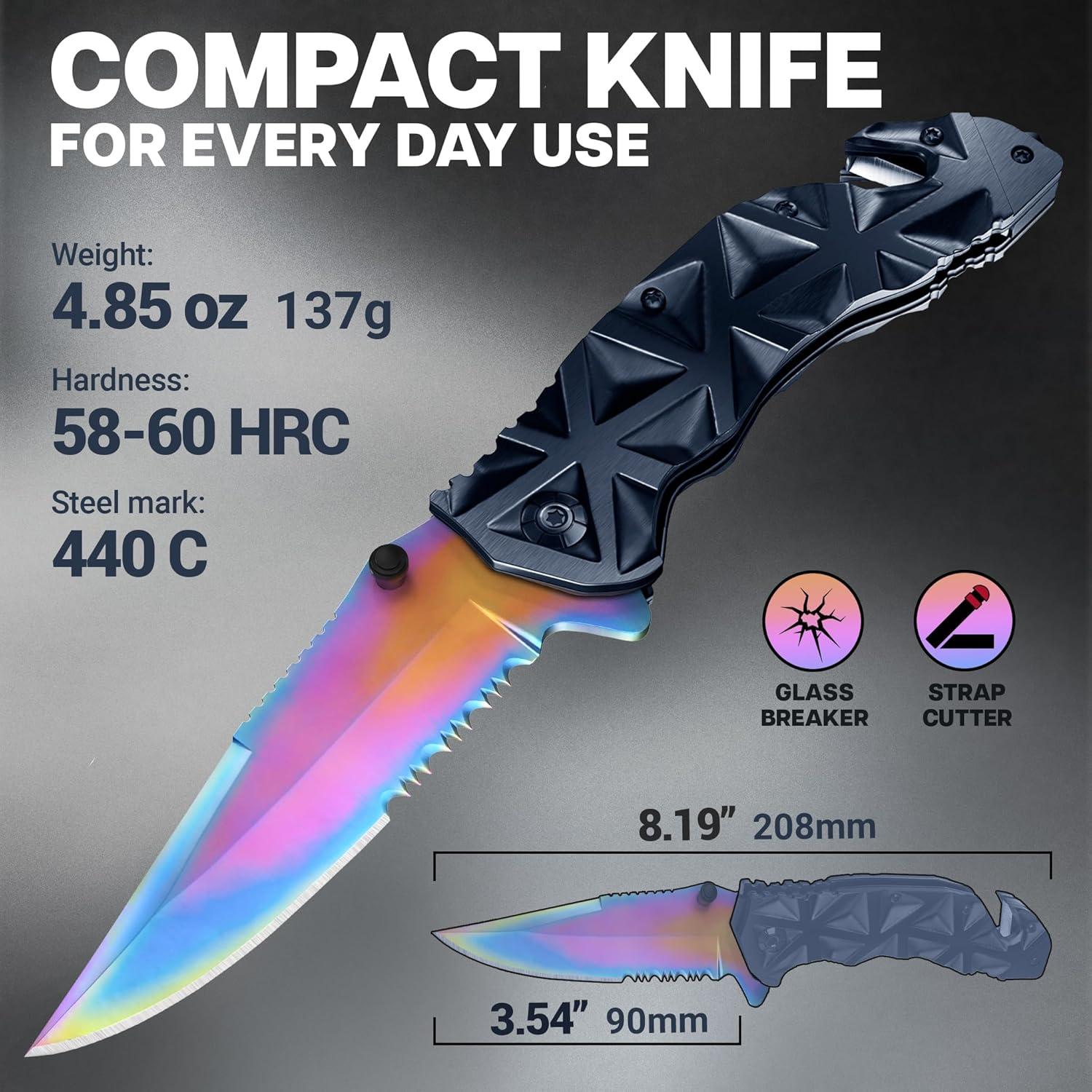 Cuchillo de Bolsillo Táctico BUEN TRABAJADOR 207 B - 2 Piezas