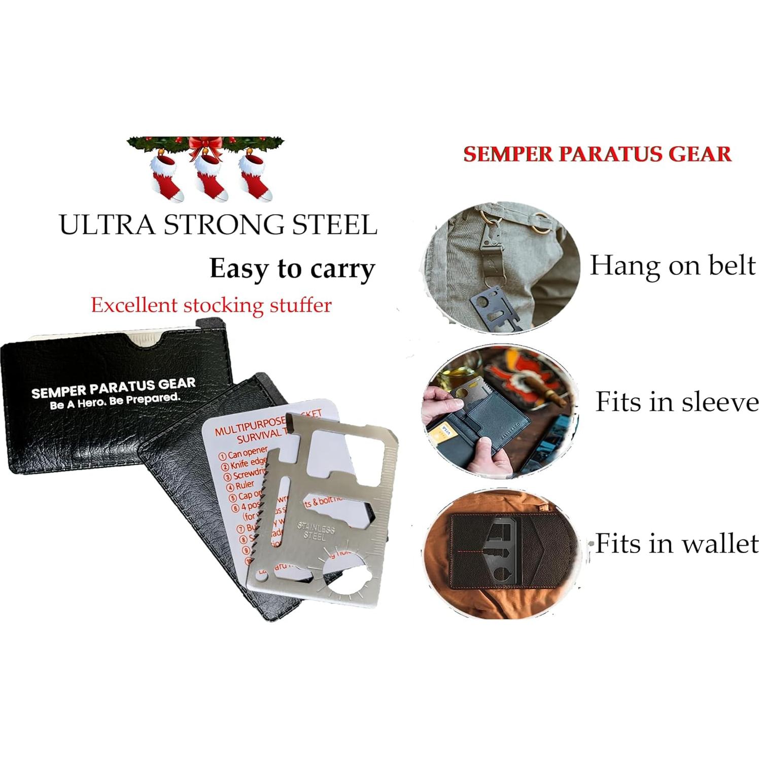 Tarjeta Multitool 14 en 1 Semper Paratus Gear - Kit Supervivencia