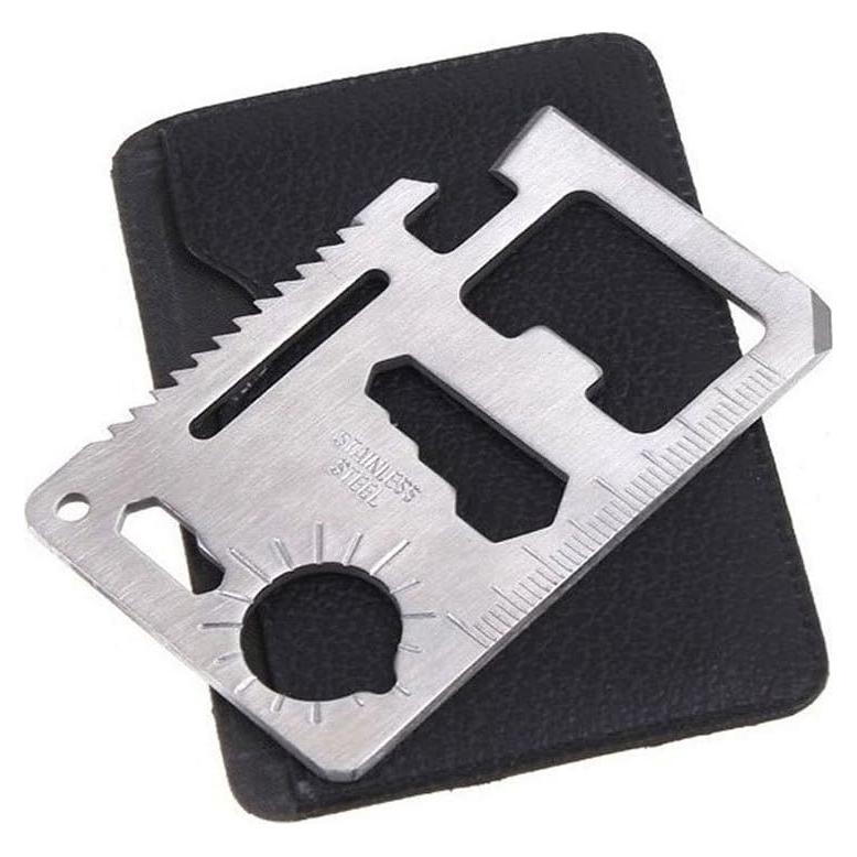 Tarjeta Multifuncional 11 en 1 Heartte para Camping - 5 Piezas