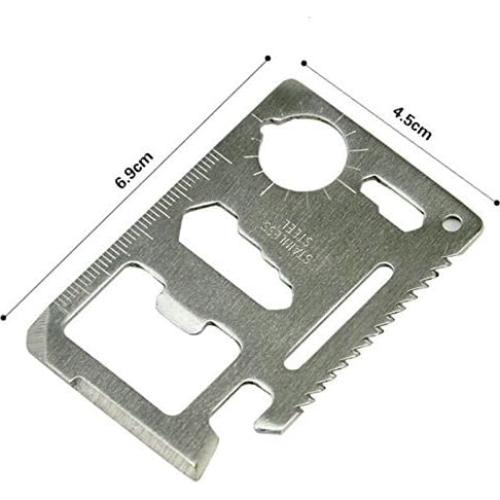 Tarjeta Multifuncional 11 en 1 Heartte para Camping - 5 Piezas