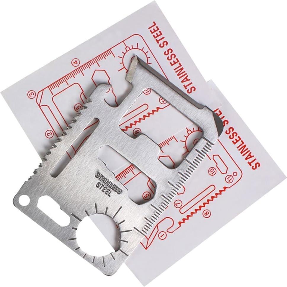 Tarjeta Multifuncional 11 en 1 Heartte para Camping - 5 Piezas