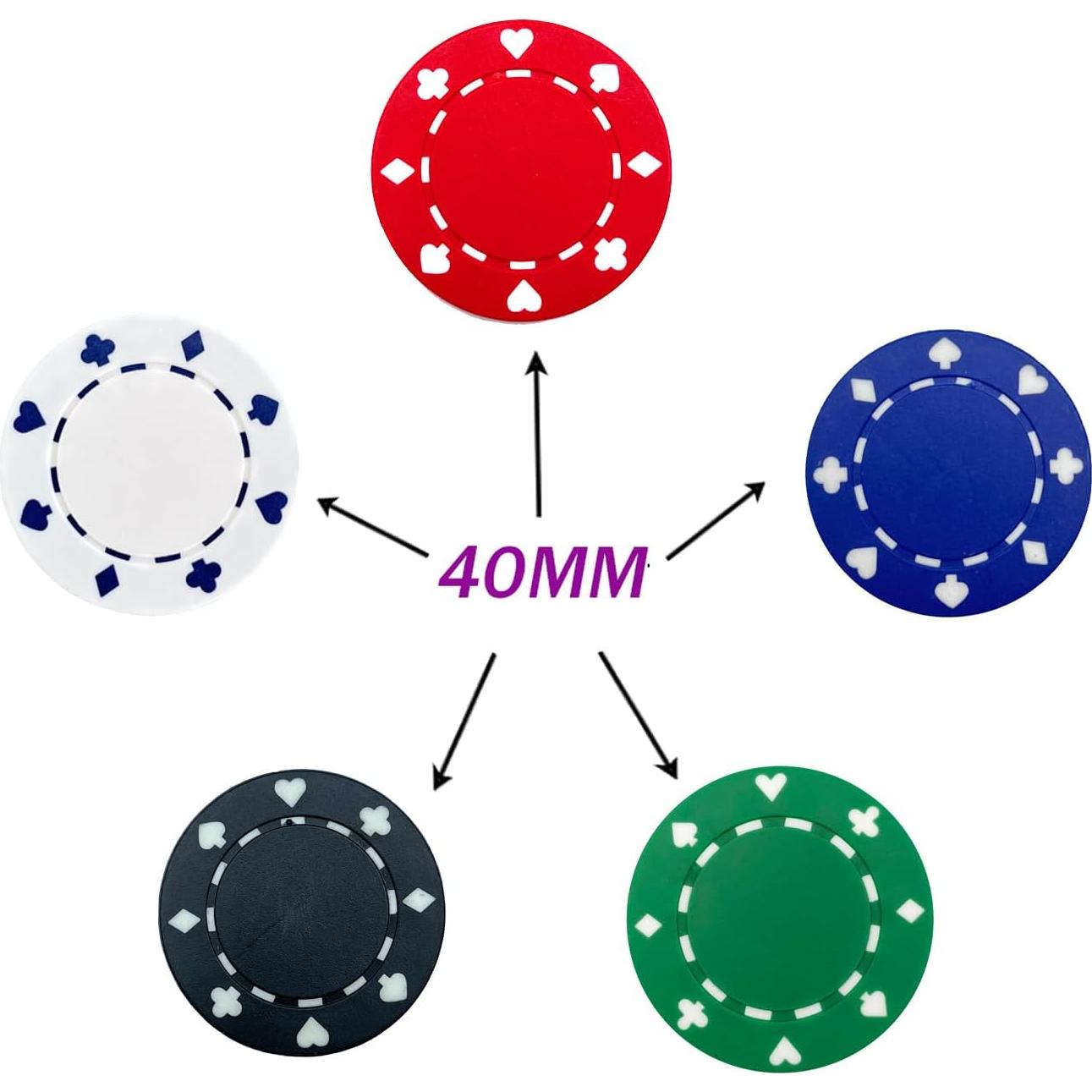 Fichas de Póker SEETOOOGAMES 100 Piezas 11.5g 40mm