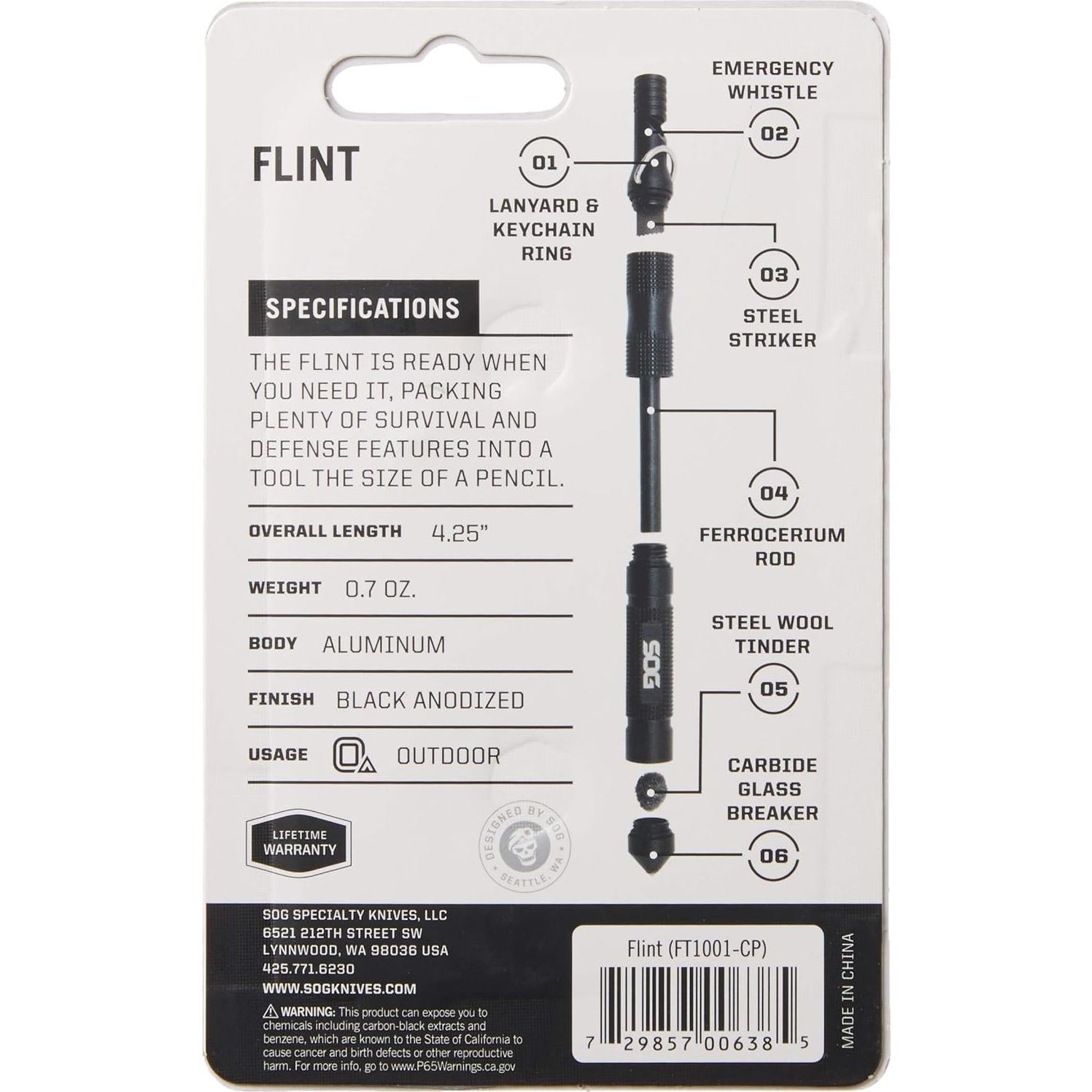 Multi-Herramienta SOG PowerLock + Flint Supervivencia