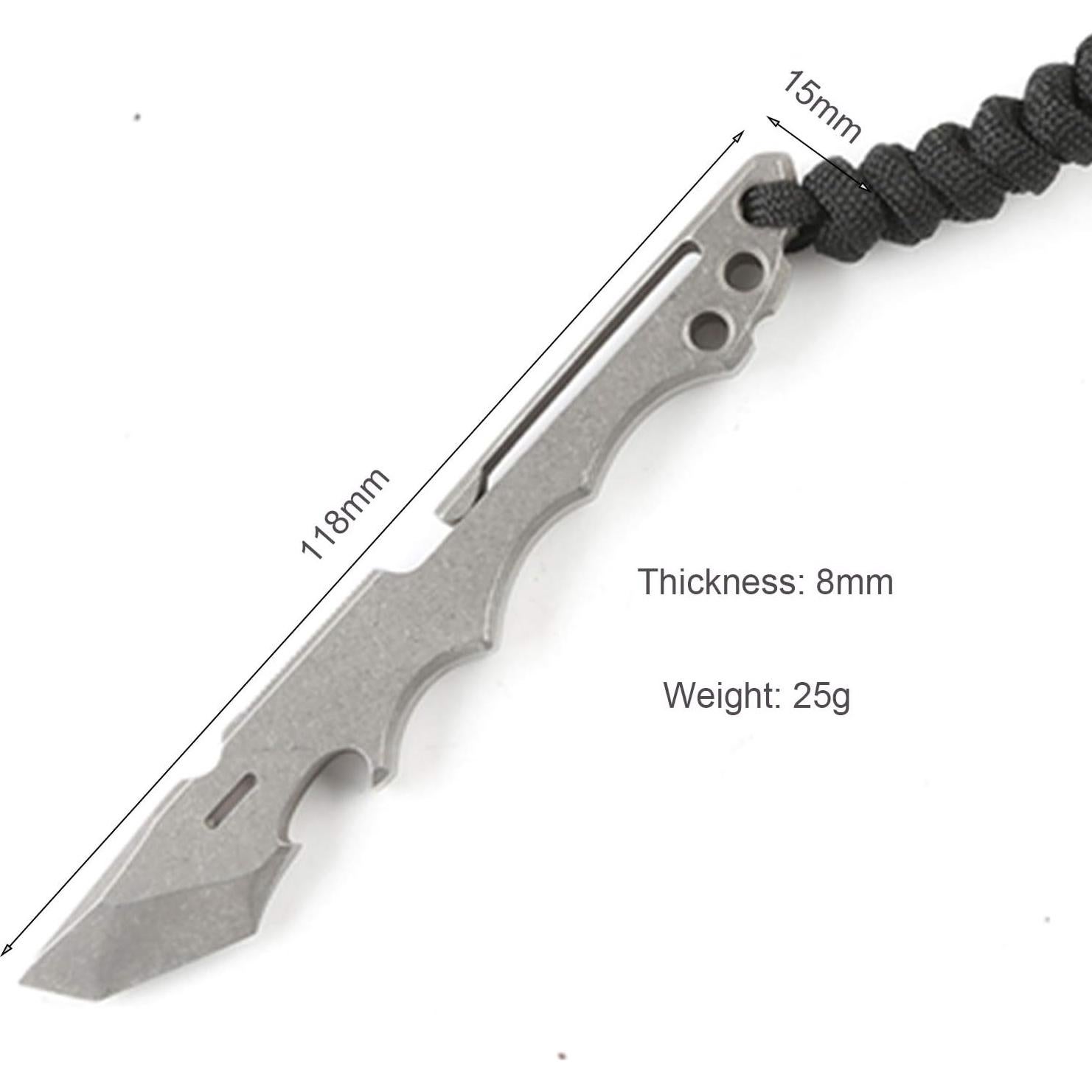 Barra de titanio Fanycs EDC multifuncional con clip gris