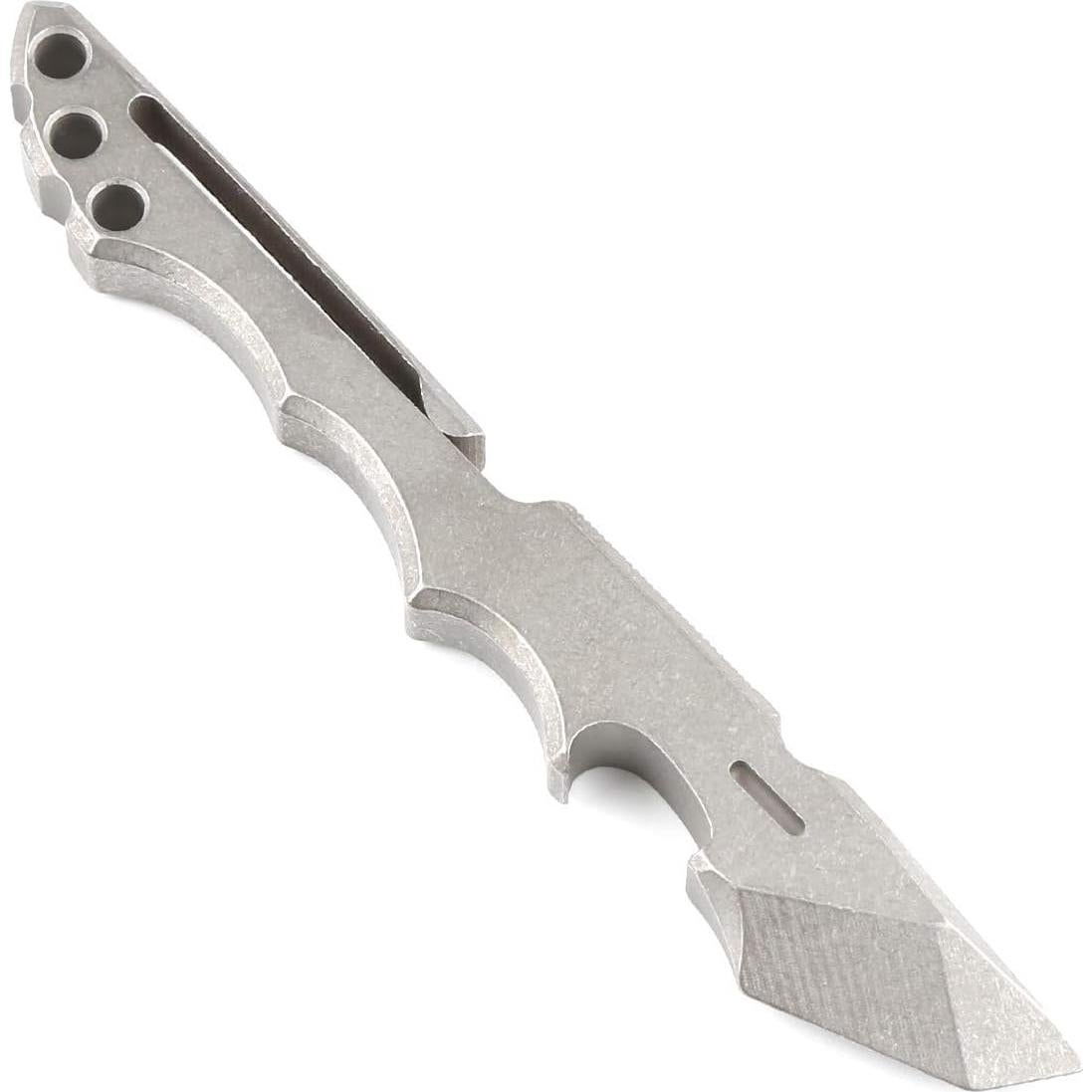 Barra de titanio Fanycs EDC multifuncional con clip gris