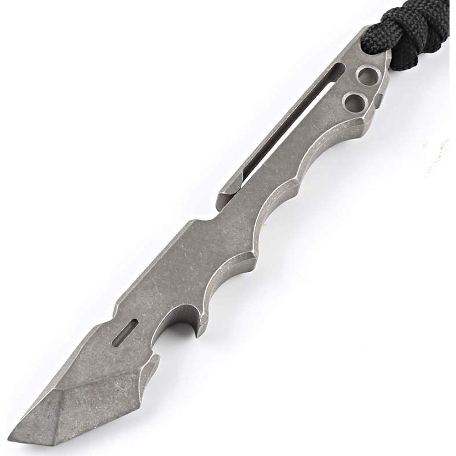 Barra de titanio Fanycs EDC multifuncional con clip gris