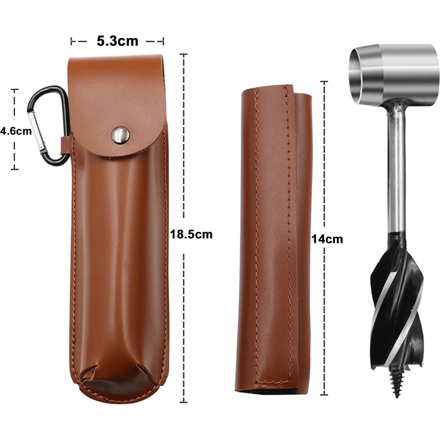 Barrena Manual YEHUARIS para Bushcraft con Funda Gris