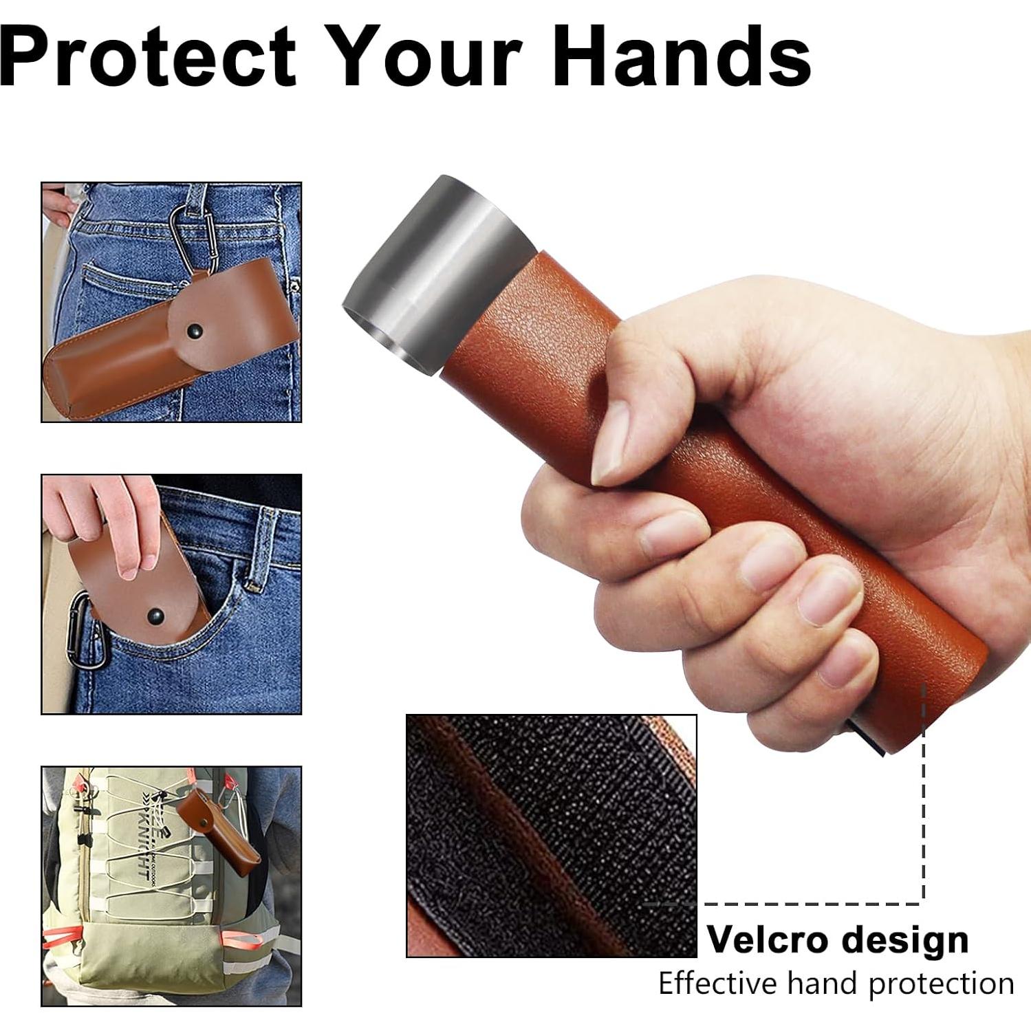 Barrena Manual YEHUARIS para Bushcraft con Funda Gris