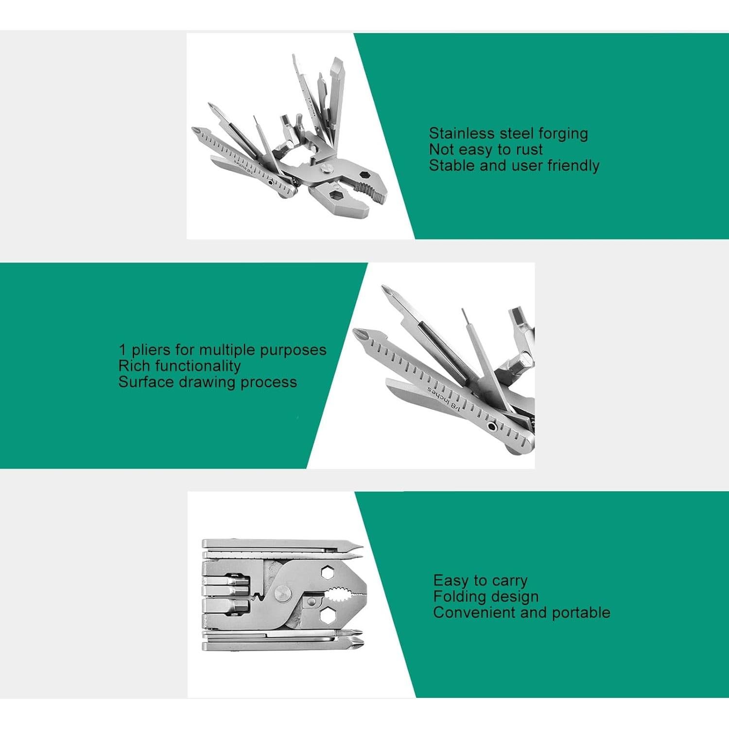 Alicate Multiherramienta Fabater 25 en 1 Acero Inoxidable