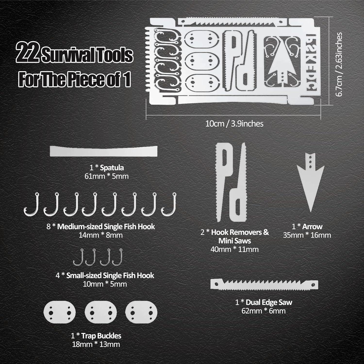 Kit de Supervivencia Hukado 9 Piezas con Multitool Camping