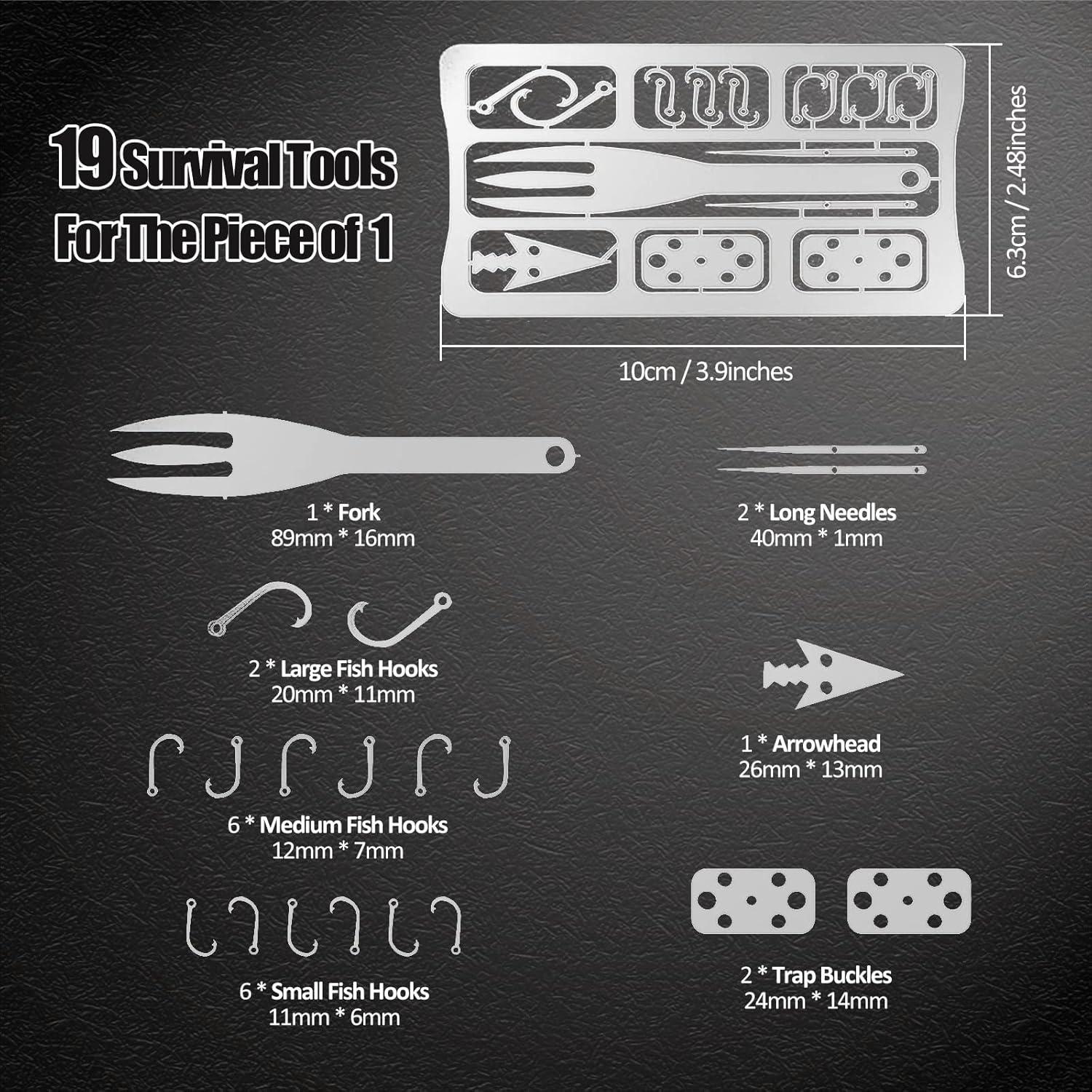 Kit de Supervivencia Hukado 9 Piezas con Multitool Camping