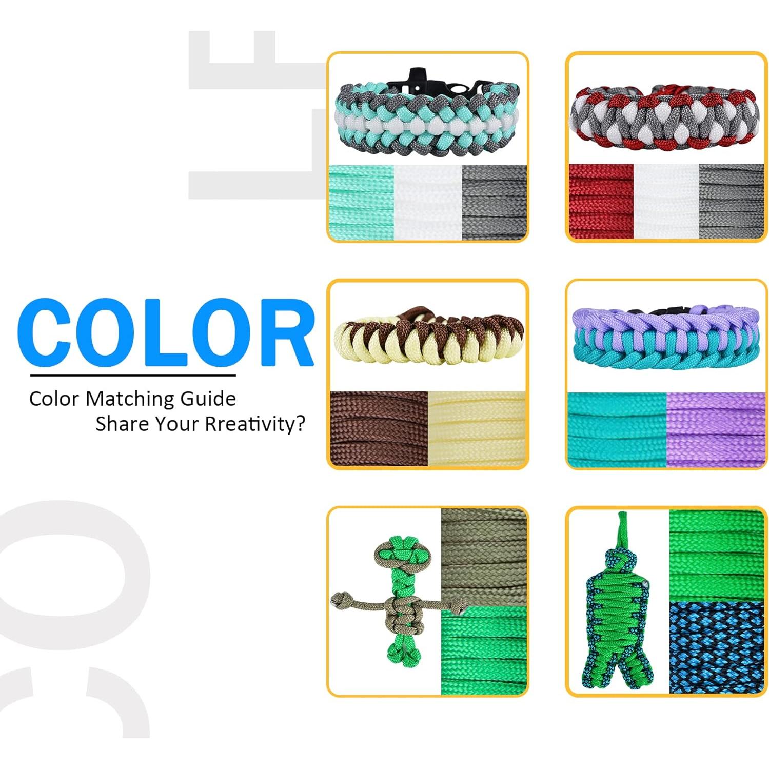 Kit Paracord 550 MONOBIN 24 Colores 3,05 m Cuerda