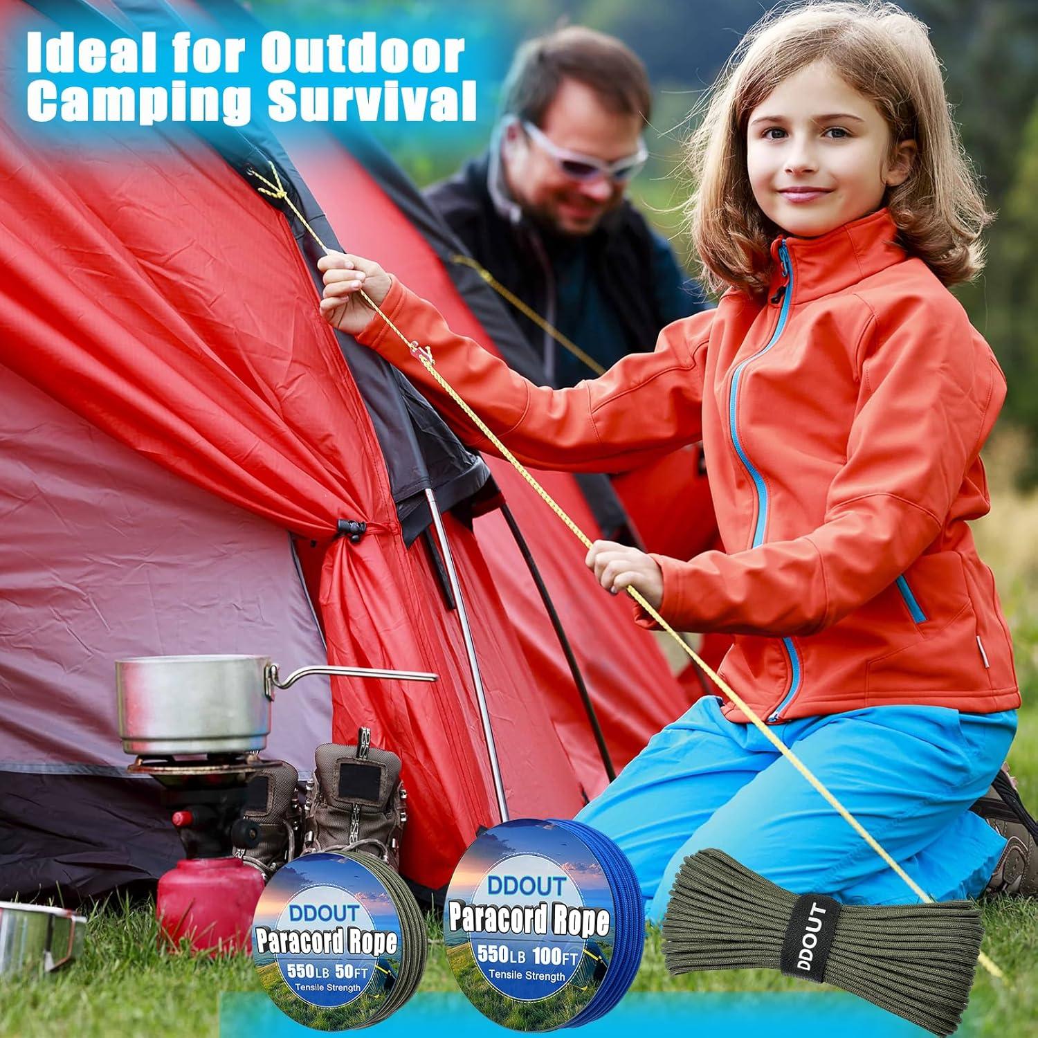 Cuerda Paracord DDOUT 30,48m 4mm Verde Militar Táctica