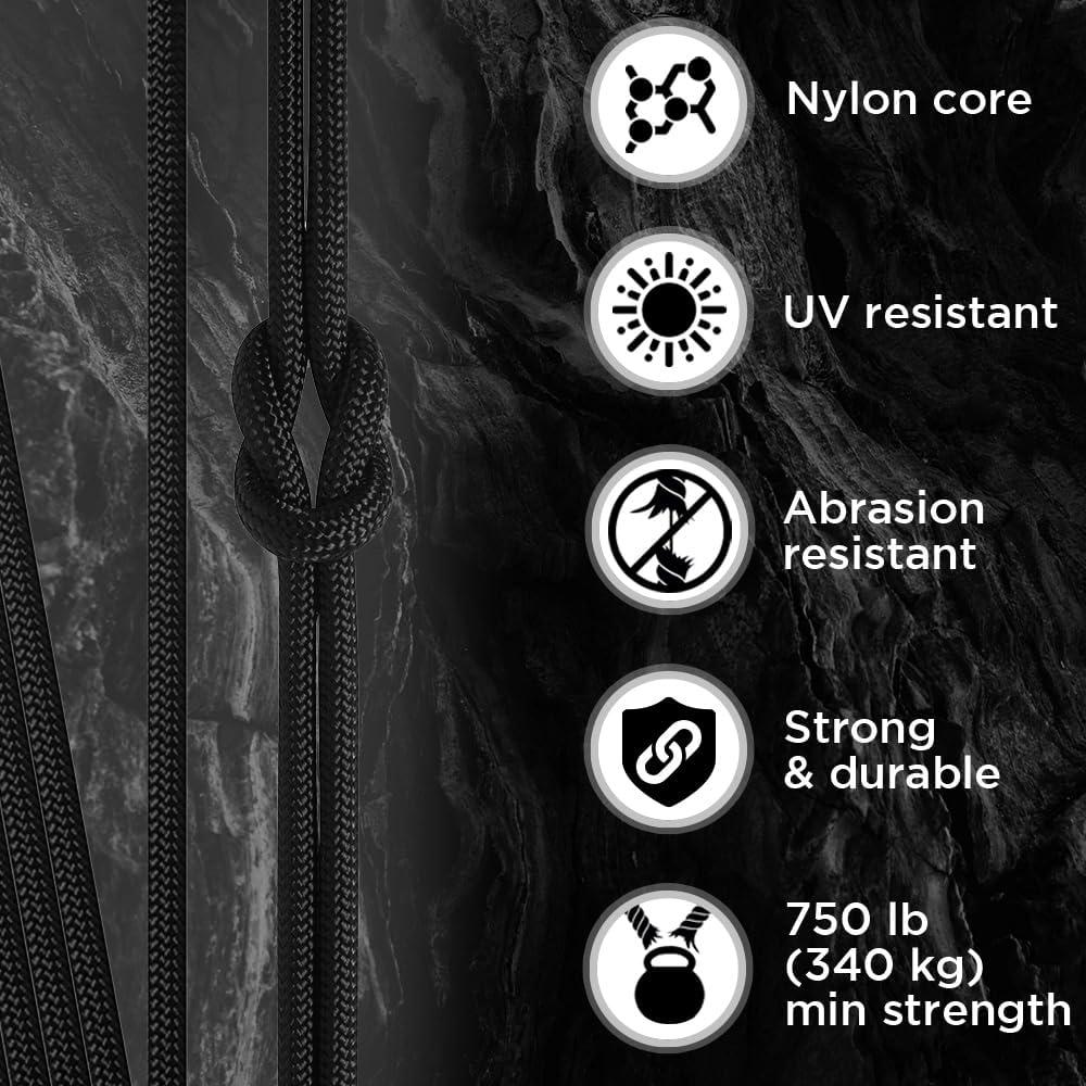 TECEUM Paracord Rope 750 lb – 1000ft / 200ft / 120ft / 100ft / 50ft – String Parachute Cord for Camping, Survival, Outdoor Gear – 35+ Colors – Nylon Utility Rope – Tactical Survival & Camping Kit