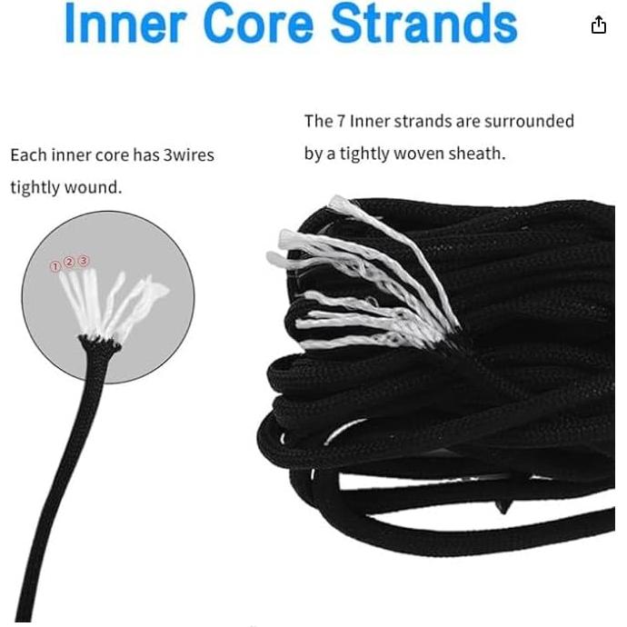 Cuerda Paracord 550 Ksheria 26 Colores 3m 4mm Supervivencia