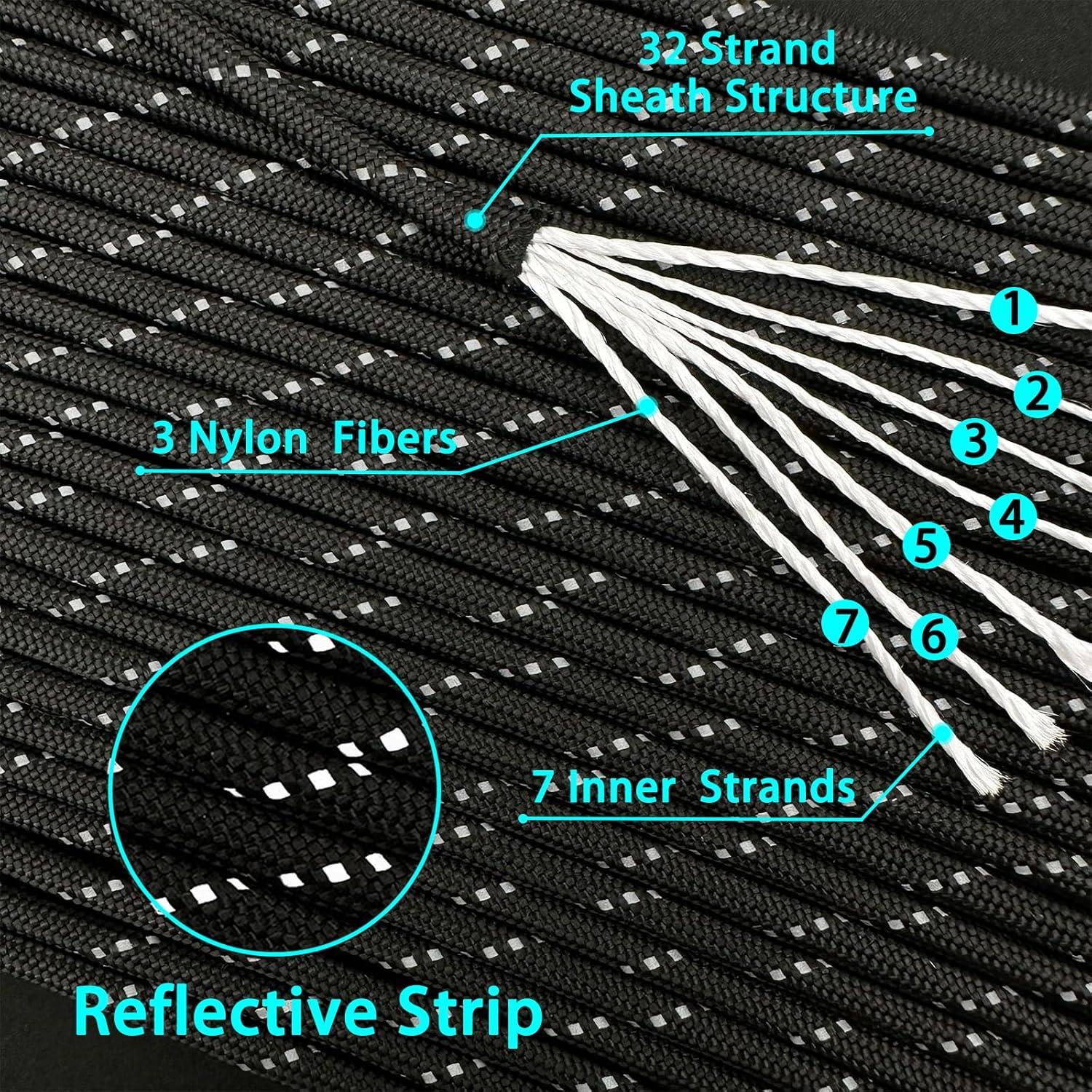 Cuerda Paracord VVAAGG 100m 7 Hilos Nylon 4mm Camping