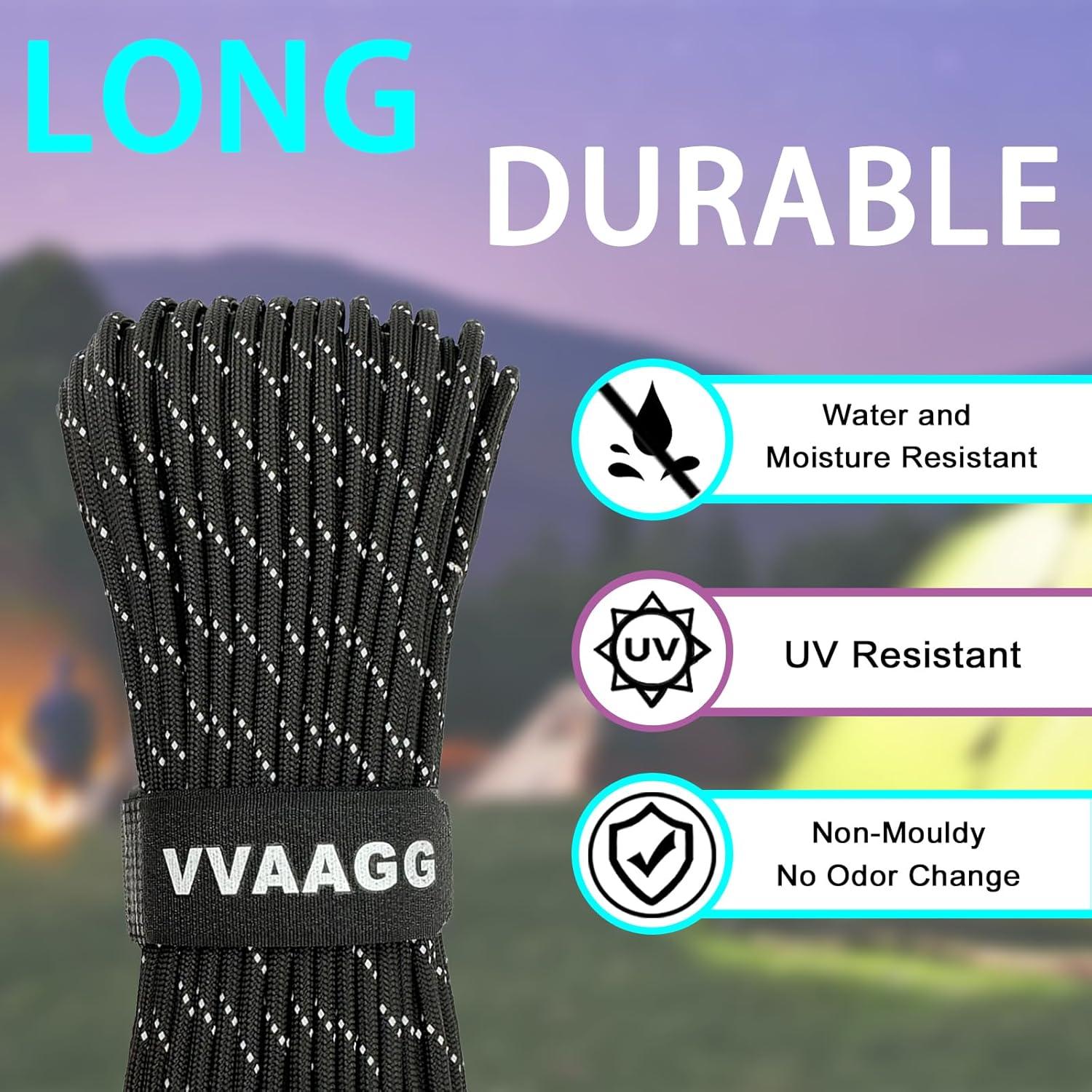 Cuerda Paracord VVAAGG 100m 7 Hilos Nylon 4mm Camping