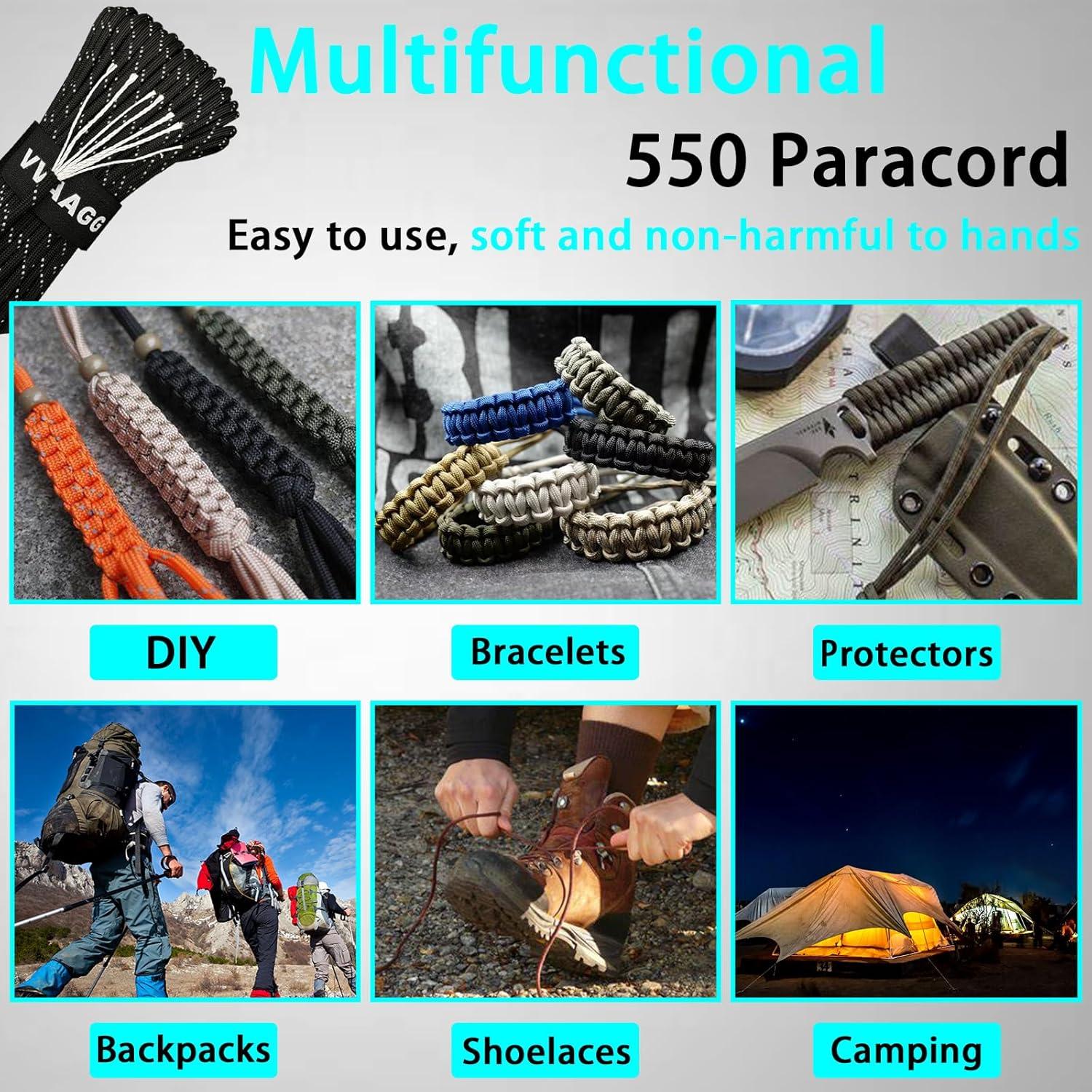 Cuerda Paracord VVAAGG 100m 7 Hilos Nylon 4mm Camping