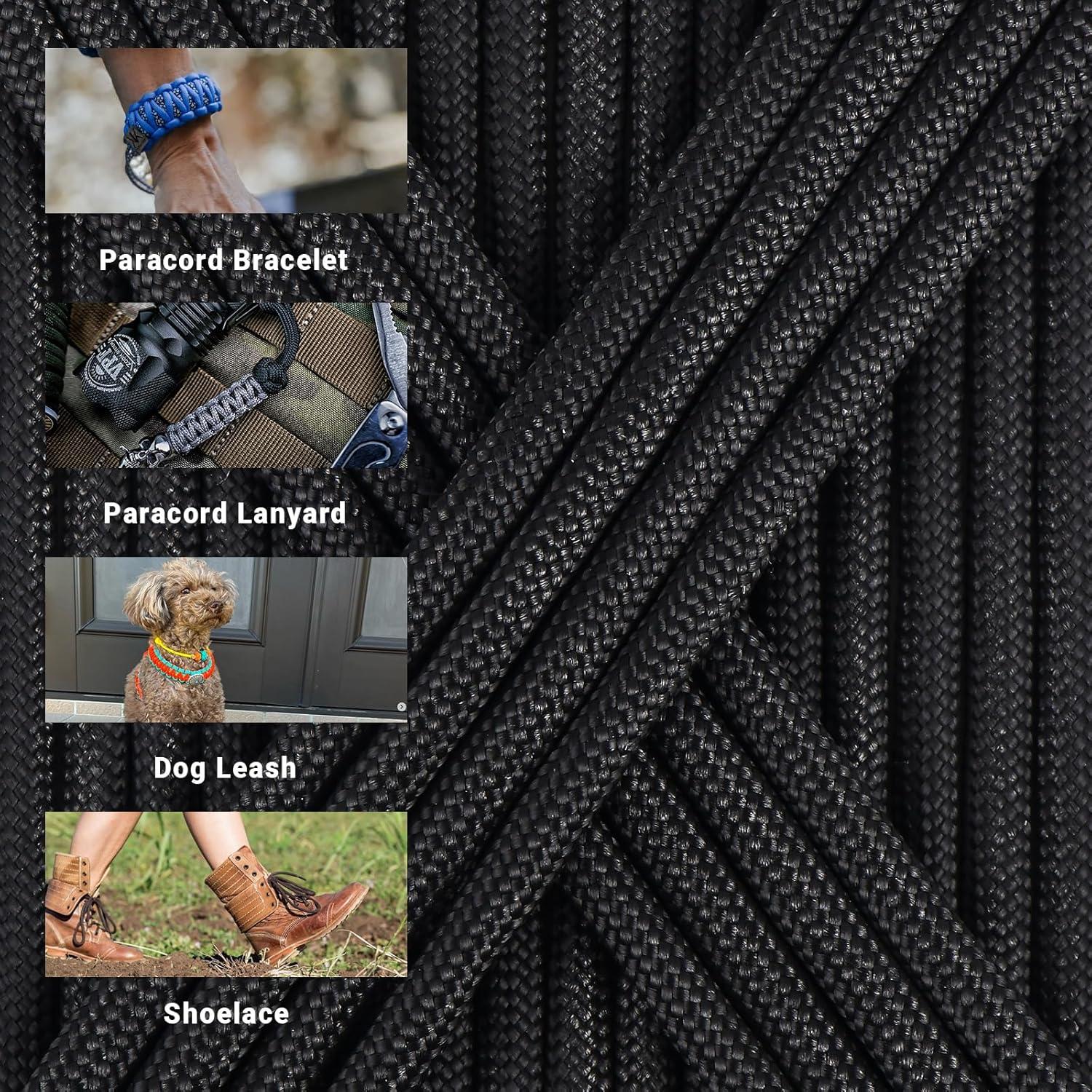 Cuerda Paracord WEREWOLVES 30,48 m Negra para DIY