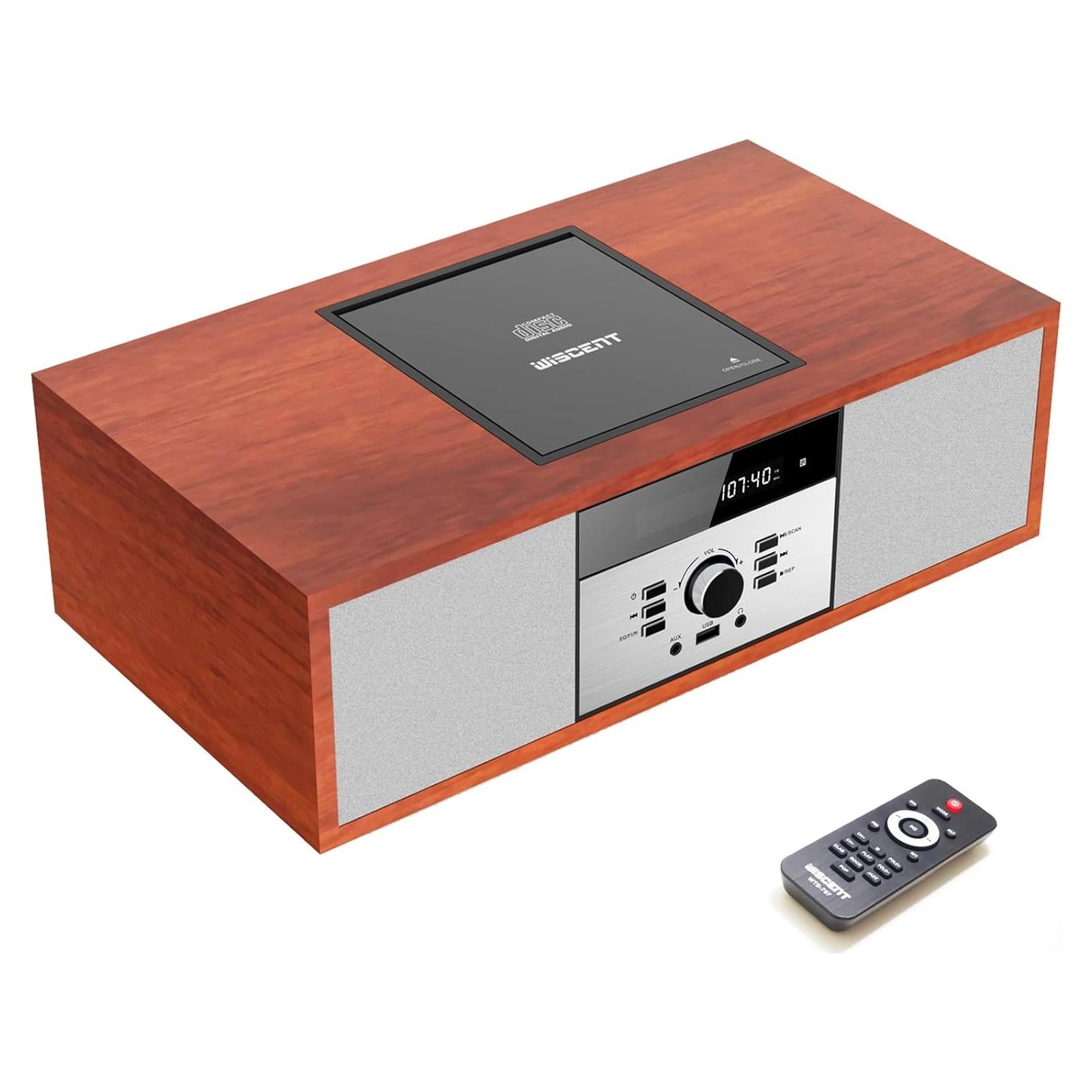 Sistema Estéreo Bluetooth WISCENT WTB-797 CD 30W Marrón