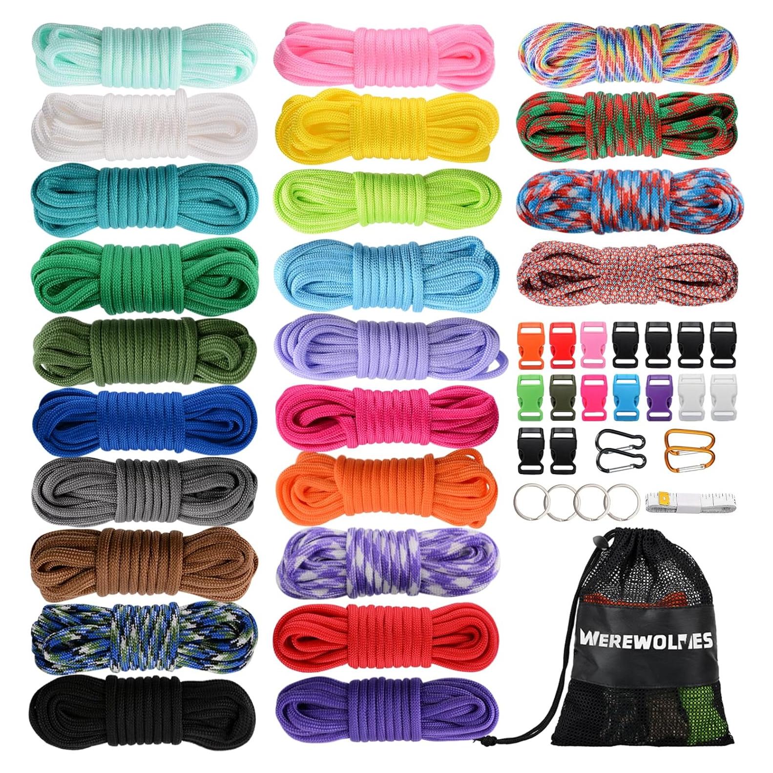 Kit Paracord 550 WEREWOLVES 24 Colores 73 m Supervivencia