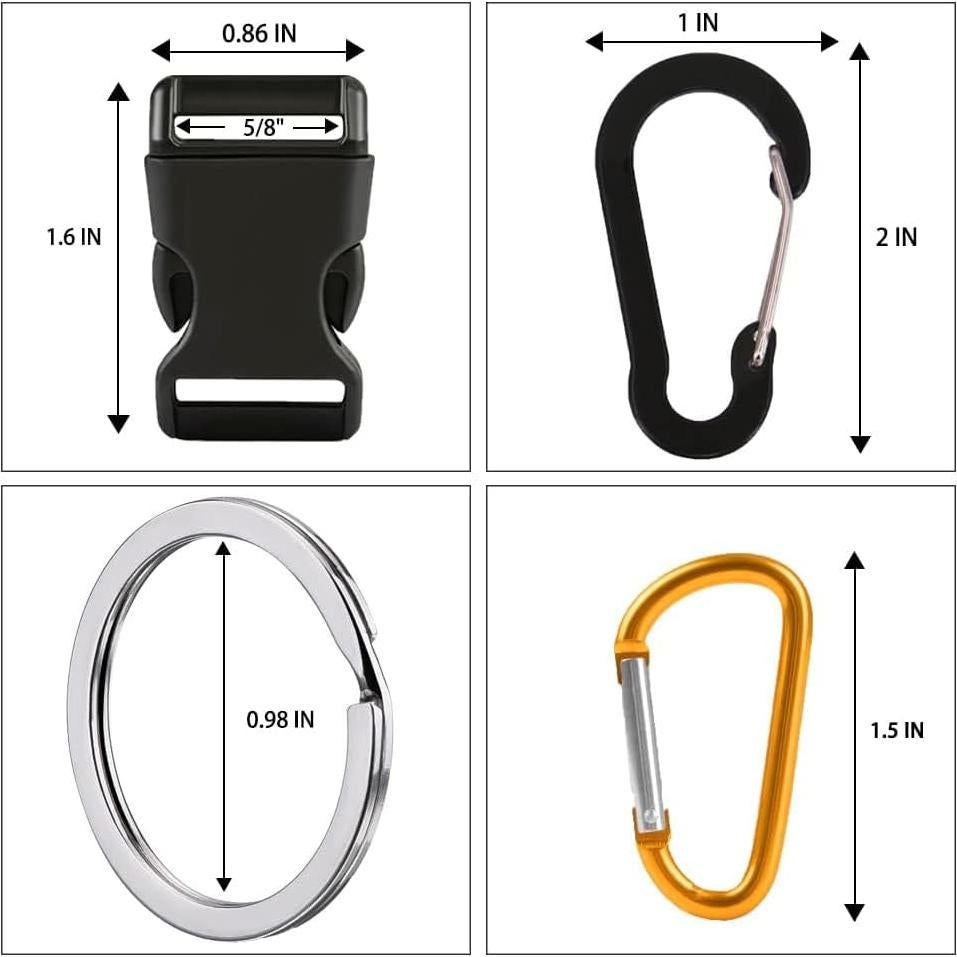 Kit Paracord 550 WEREWOLVES 24 Colores 73 m Supervivencia