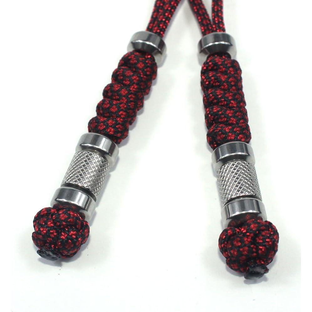 Paquete de 2 Lanyards Trufas Paracord 13.46 cm Rojo y Negro