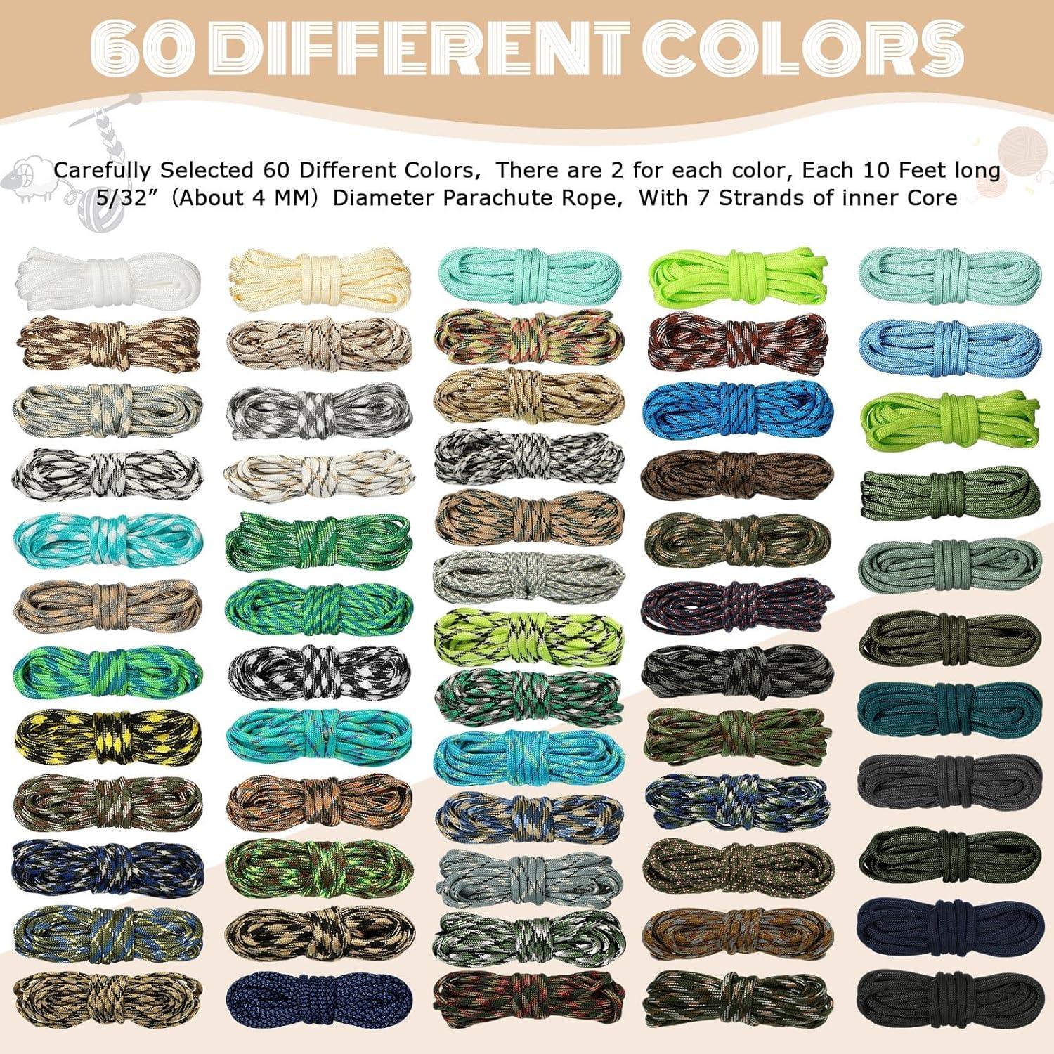 Cuerda Paracord 550 Riakrum 120 Pcs 3,05 m Colores Clásicos