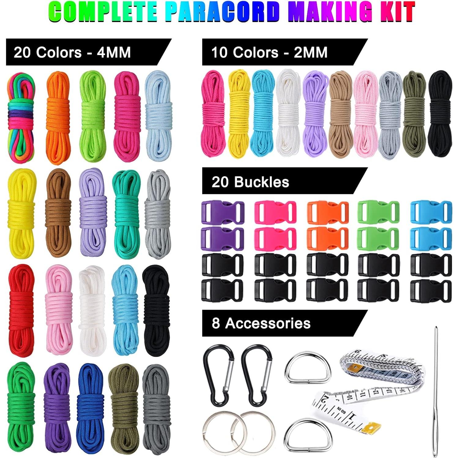 Kit Paracord 550 WEREWOLVES 20 Colores + Micro Paracord
