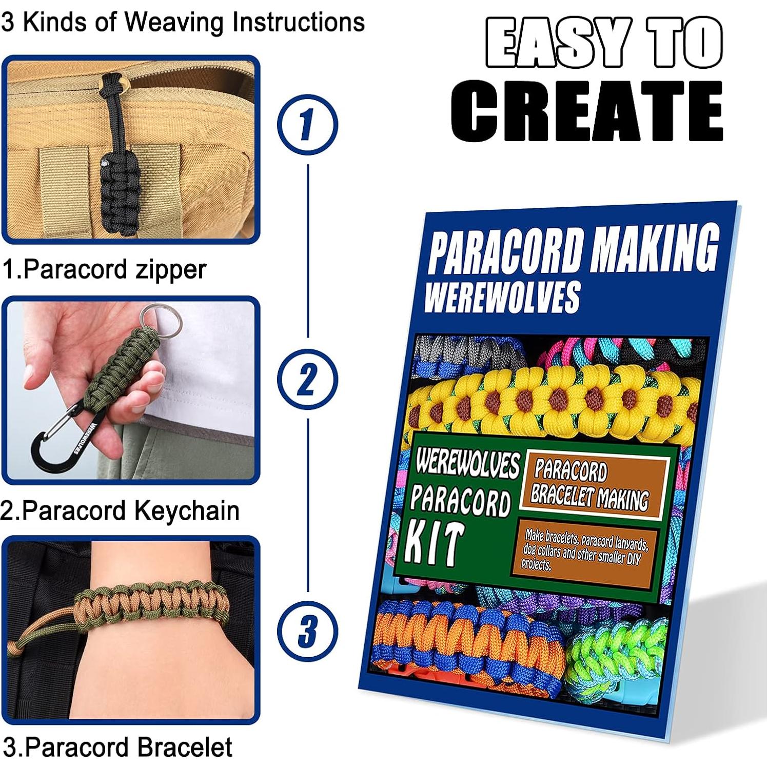 Cuerdas Paracord 16 Colores WEREWOLVES 3,05 m DIY