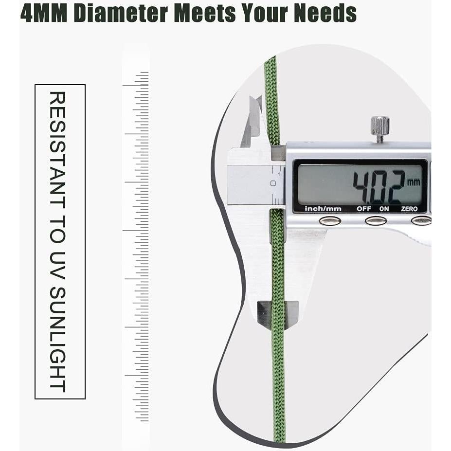 WEREWOLVES 650lb Paracord/Parachute Cord - 9 Strand Paracord Rope - 100', 200' Spools of Parachute Cord, Type III Paracord for Camping, Survival