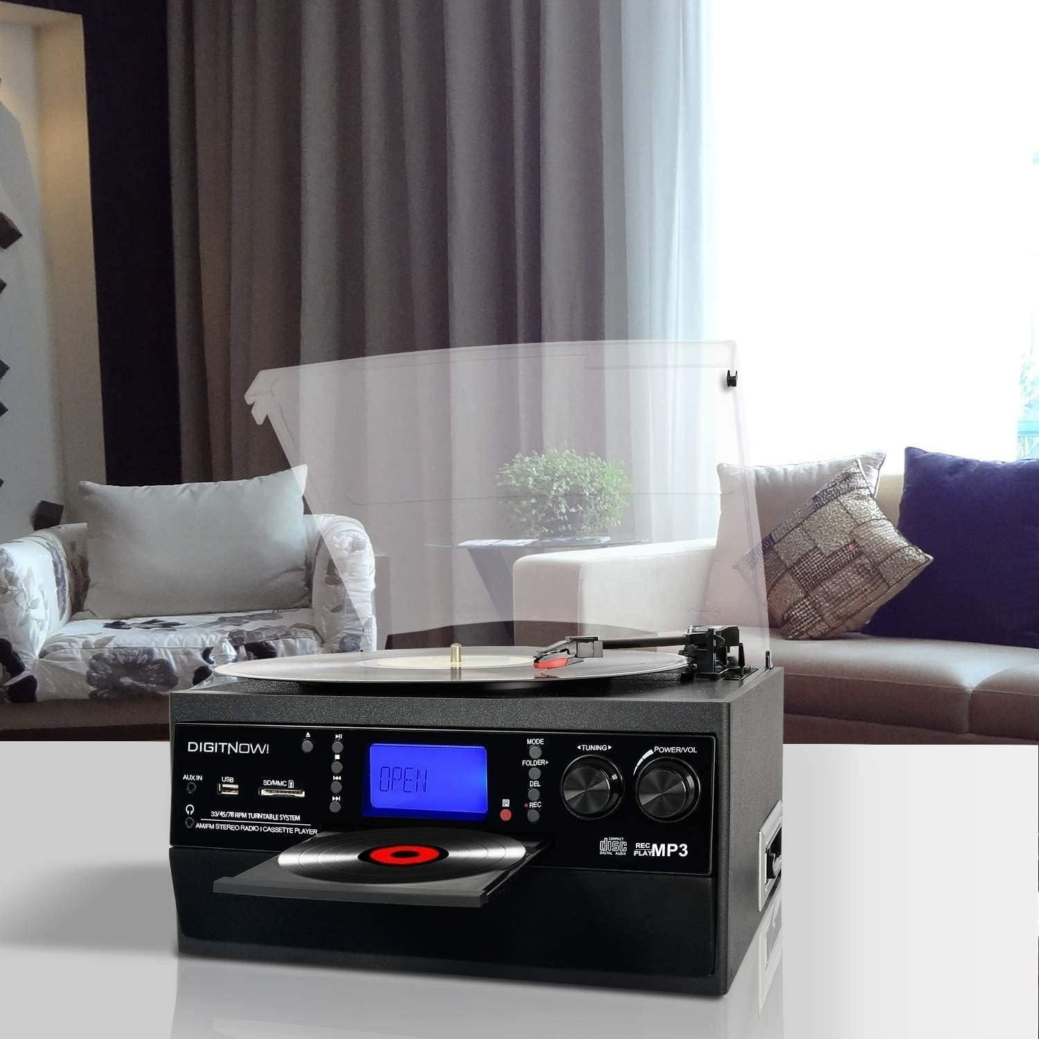 Reproductor de Vinilo Bluetooth DIGITNOW con Altavoz Estéreo y MP3