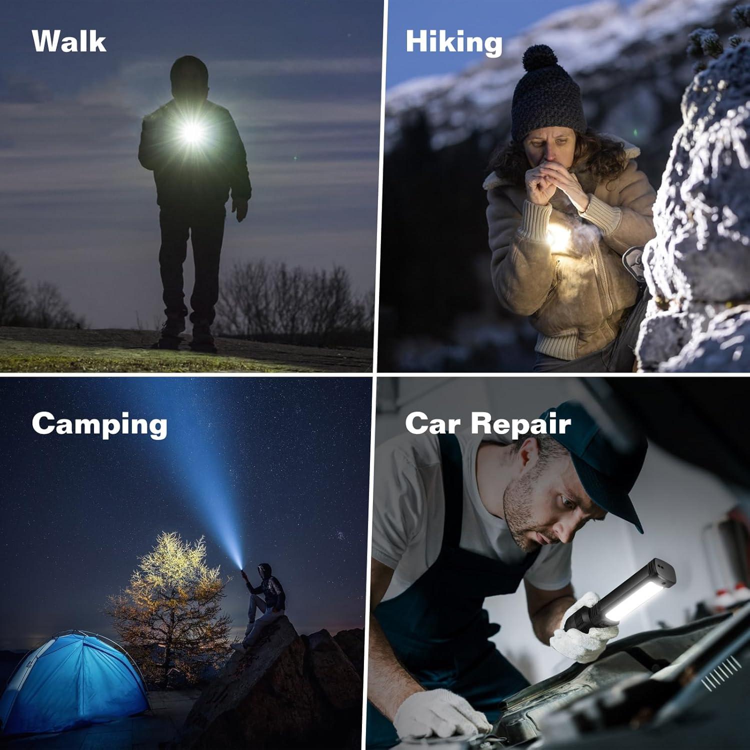 Paquete de 2 Linternas LED Recargables B013 20000 Lúmenes