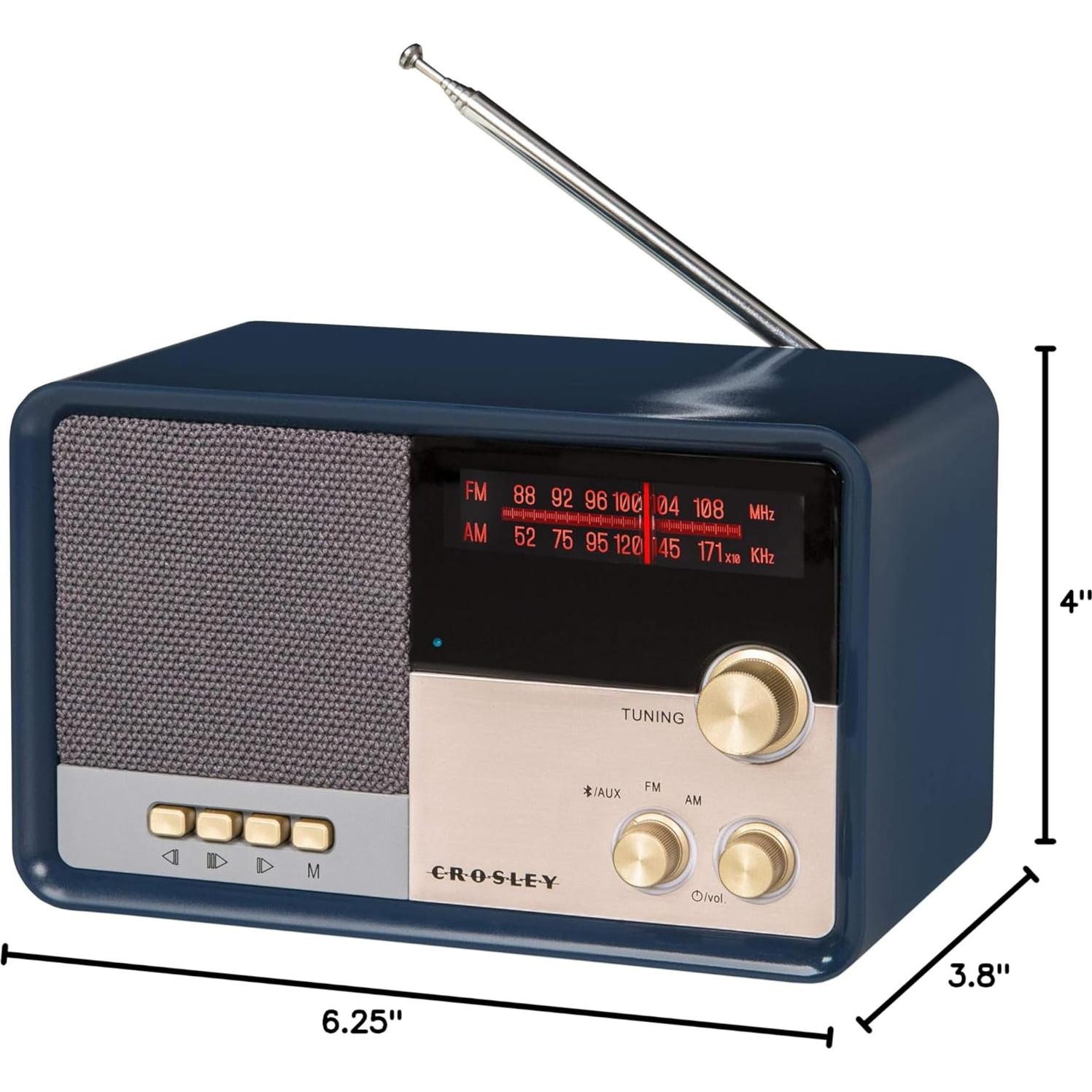 Radio Vintage AM/FM Bluetooth Crosley CR3036D-NV Marino